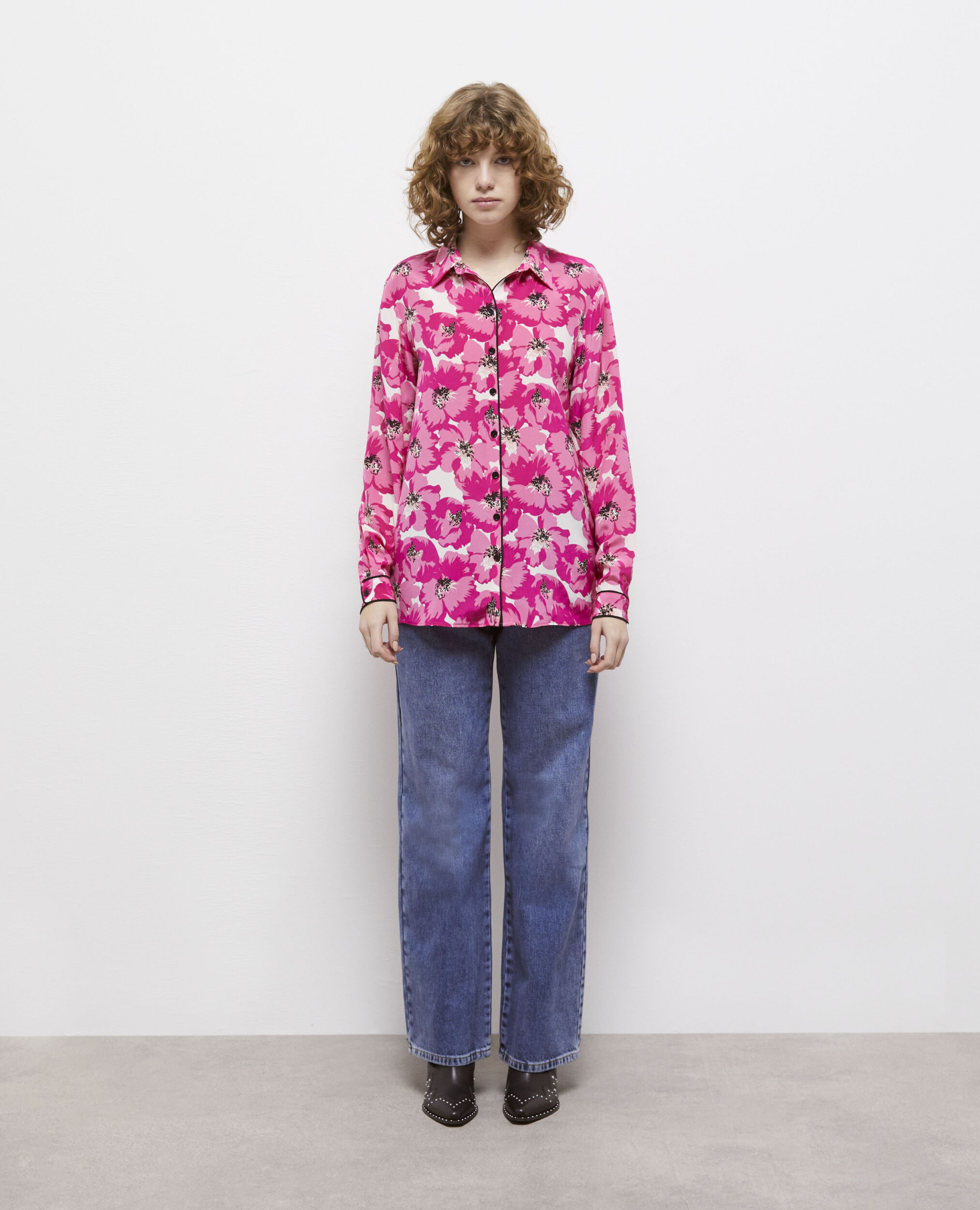 Silk printed shirt PINK