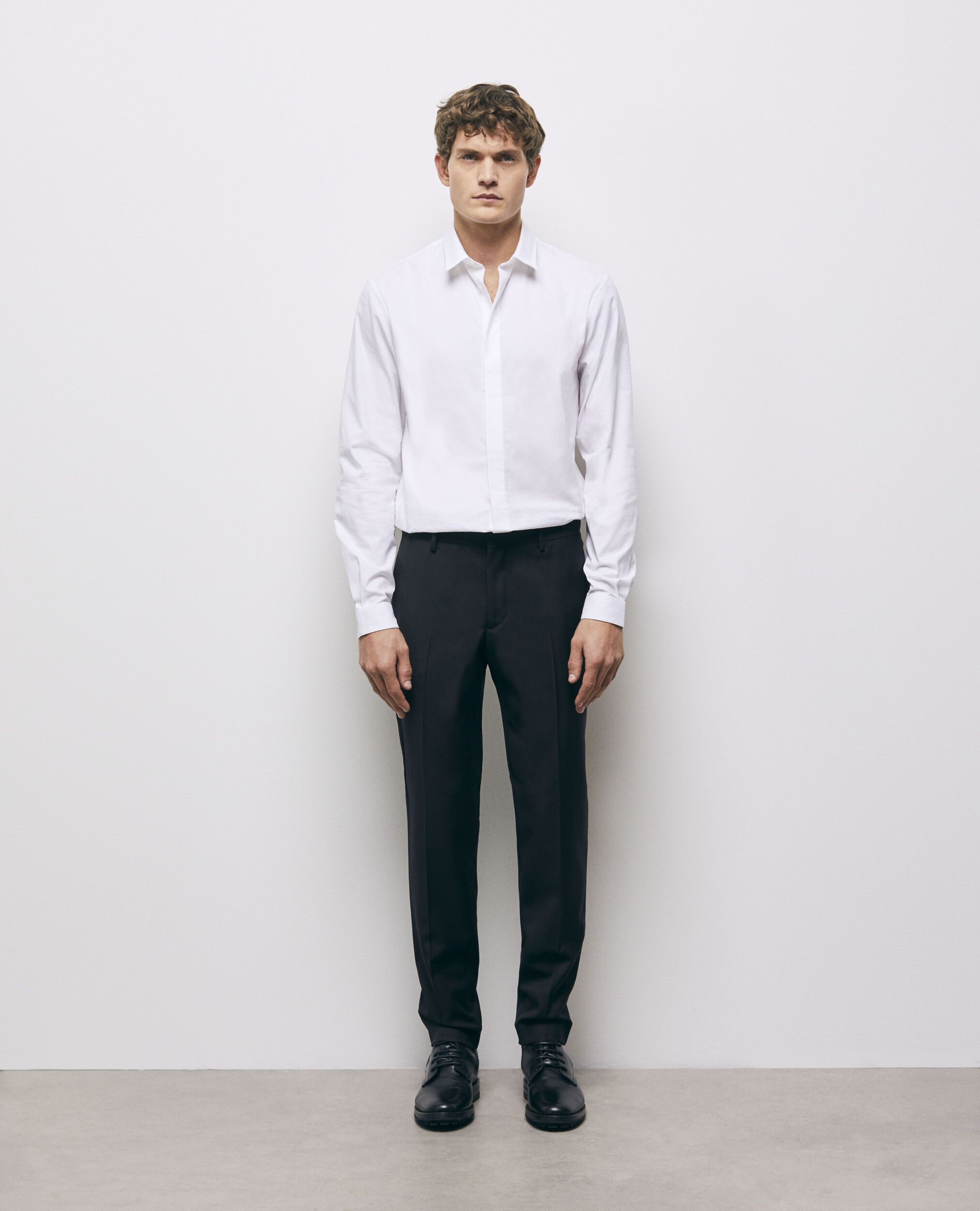 Black wool suit pants BLACK