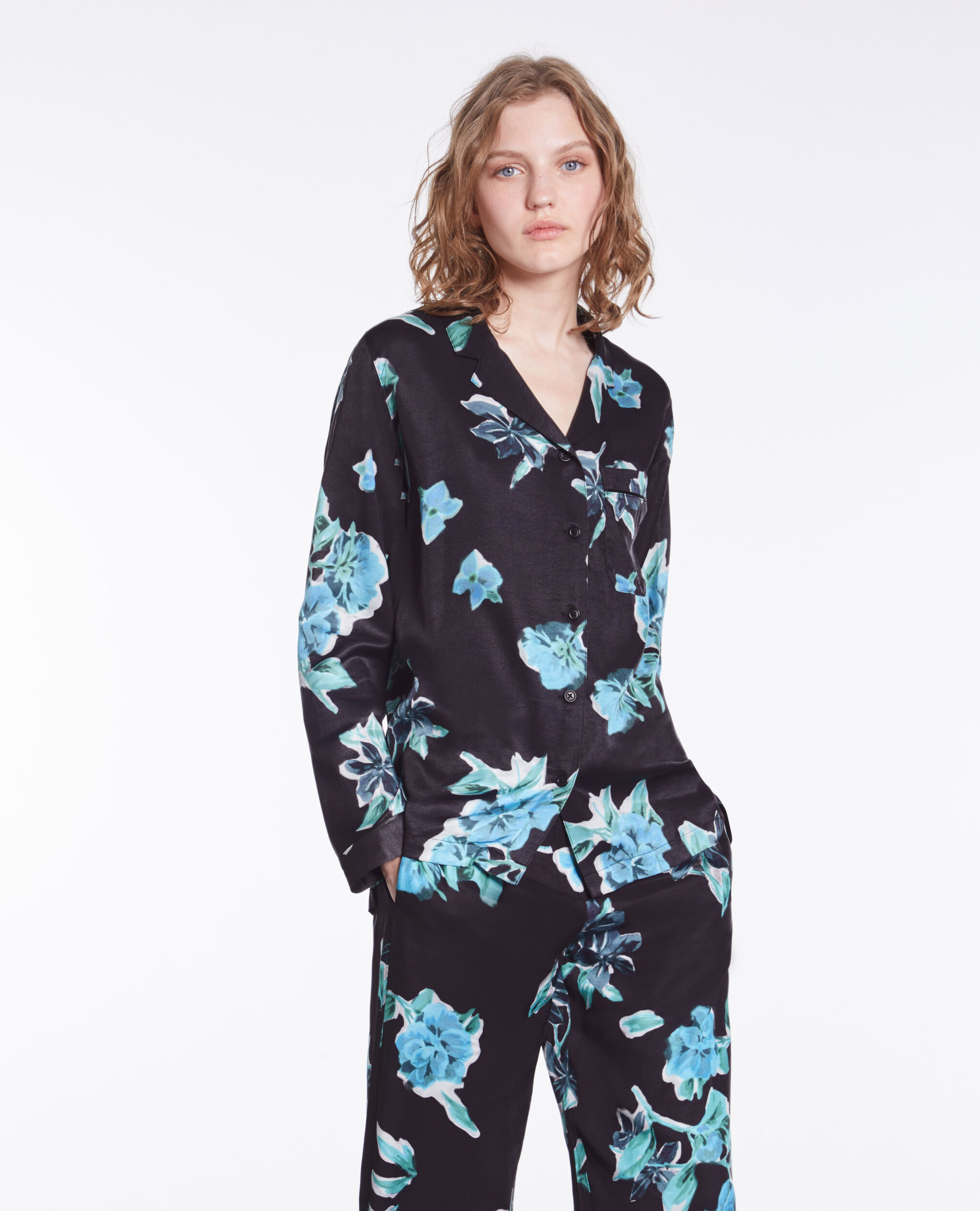 Printed shirt BLACK BLUE