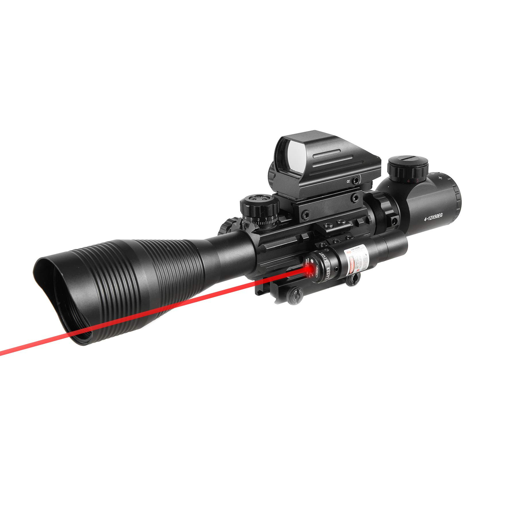 XYSIGHT 4-12x50 EG Illuminated Rangefinder Sniper Rifle Scope Tactical Combo