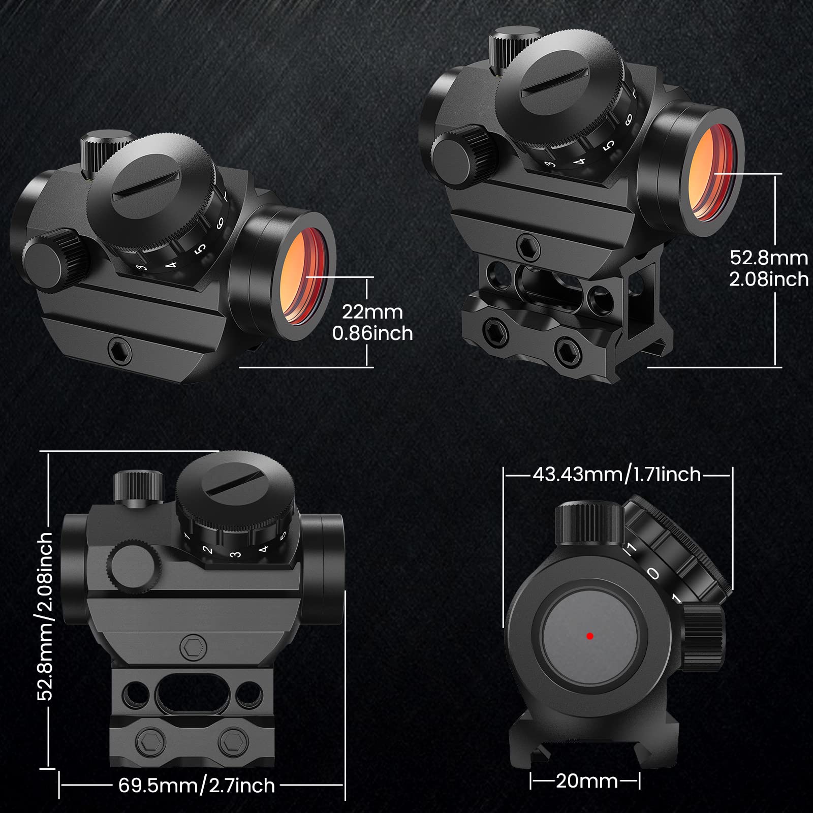 XYSIGHT 1x25mm 2MOA Red Dot Sight