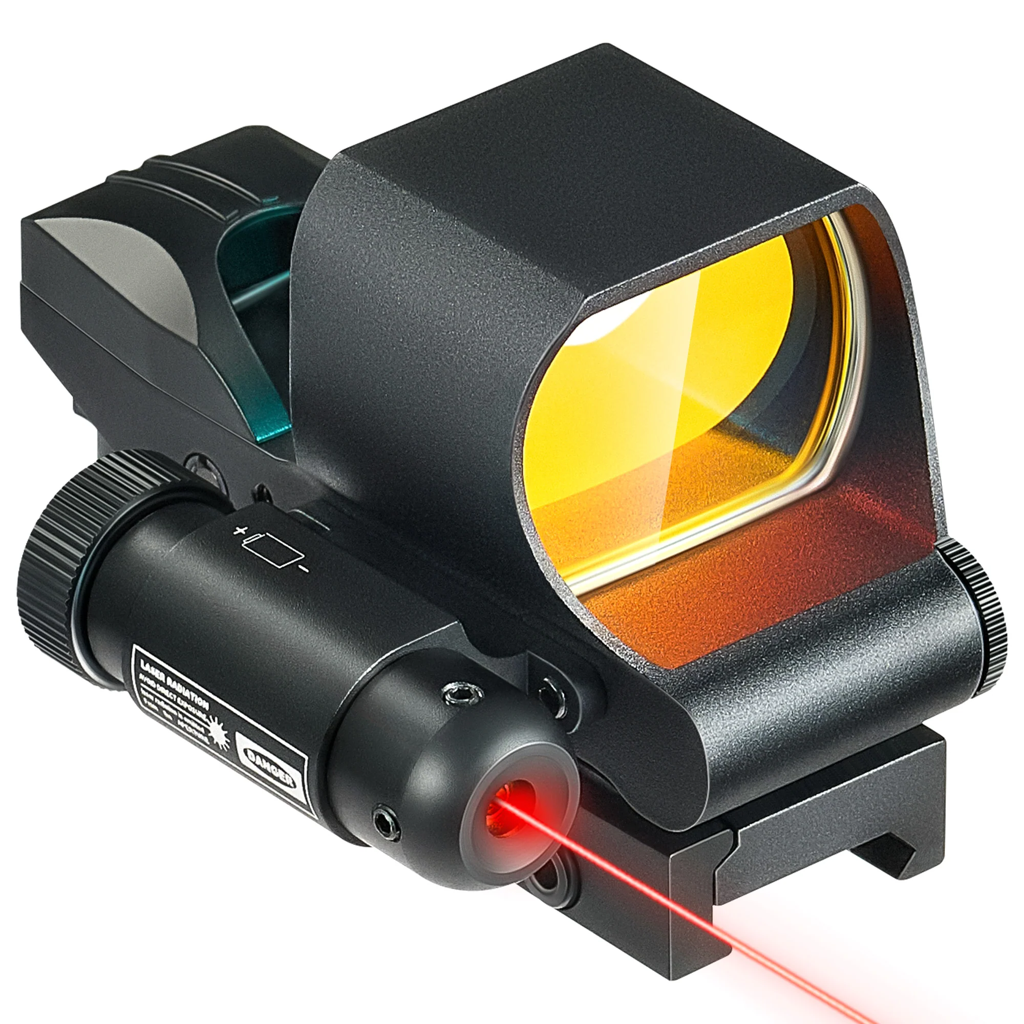 1x28mm Reflex Sight Red Laser Combo, 3 MOA Red Dot Sight with 5 Brightness Levels