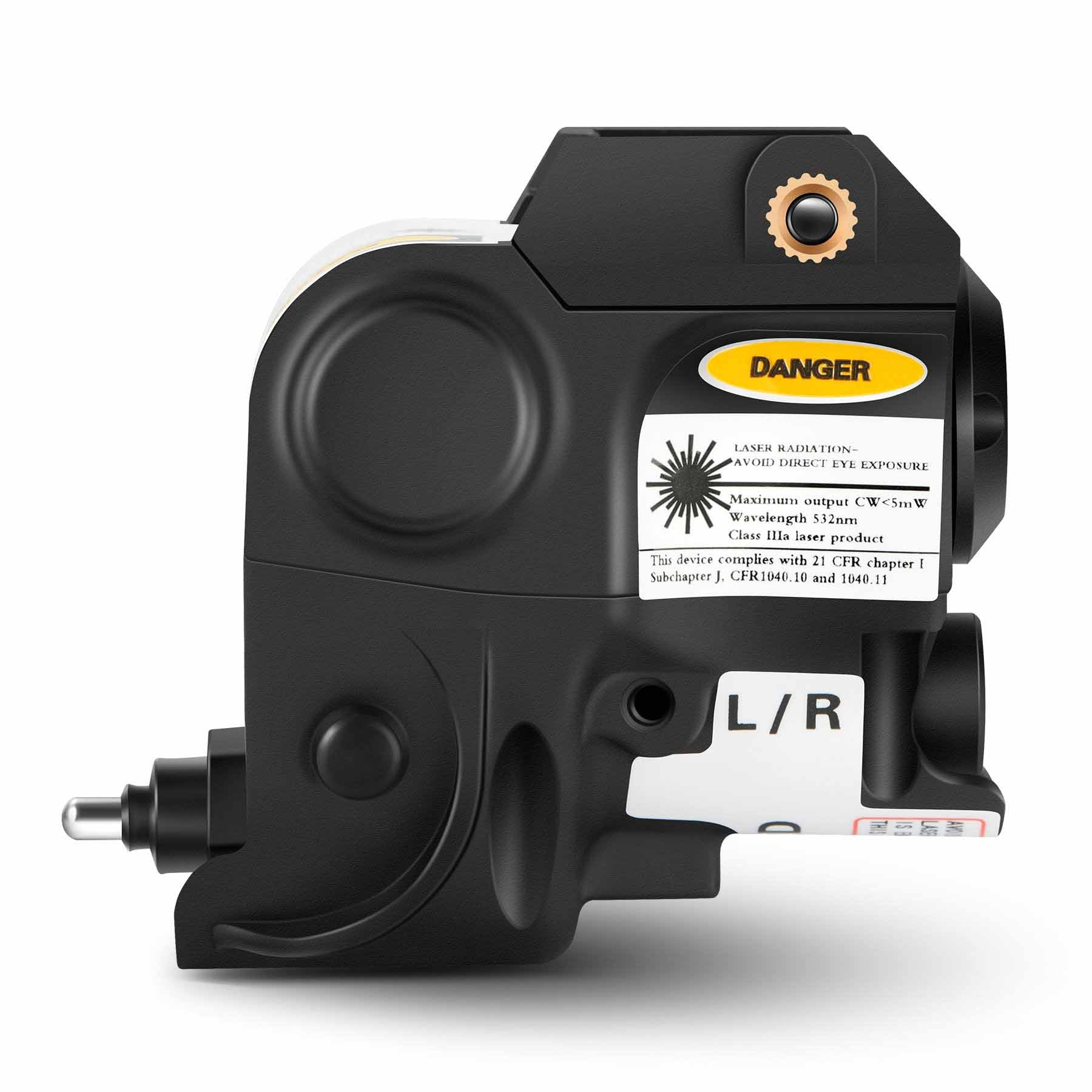 Class IIIA Laser Sight Combo, Green Laser & LED Flashlight, Tactical Green Dot Sight for Handgun & Pistols