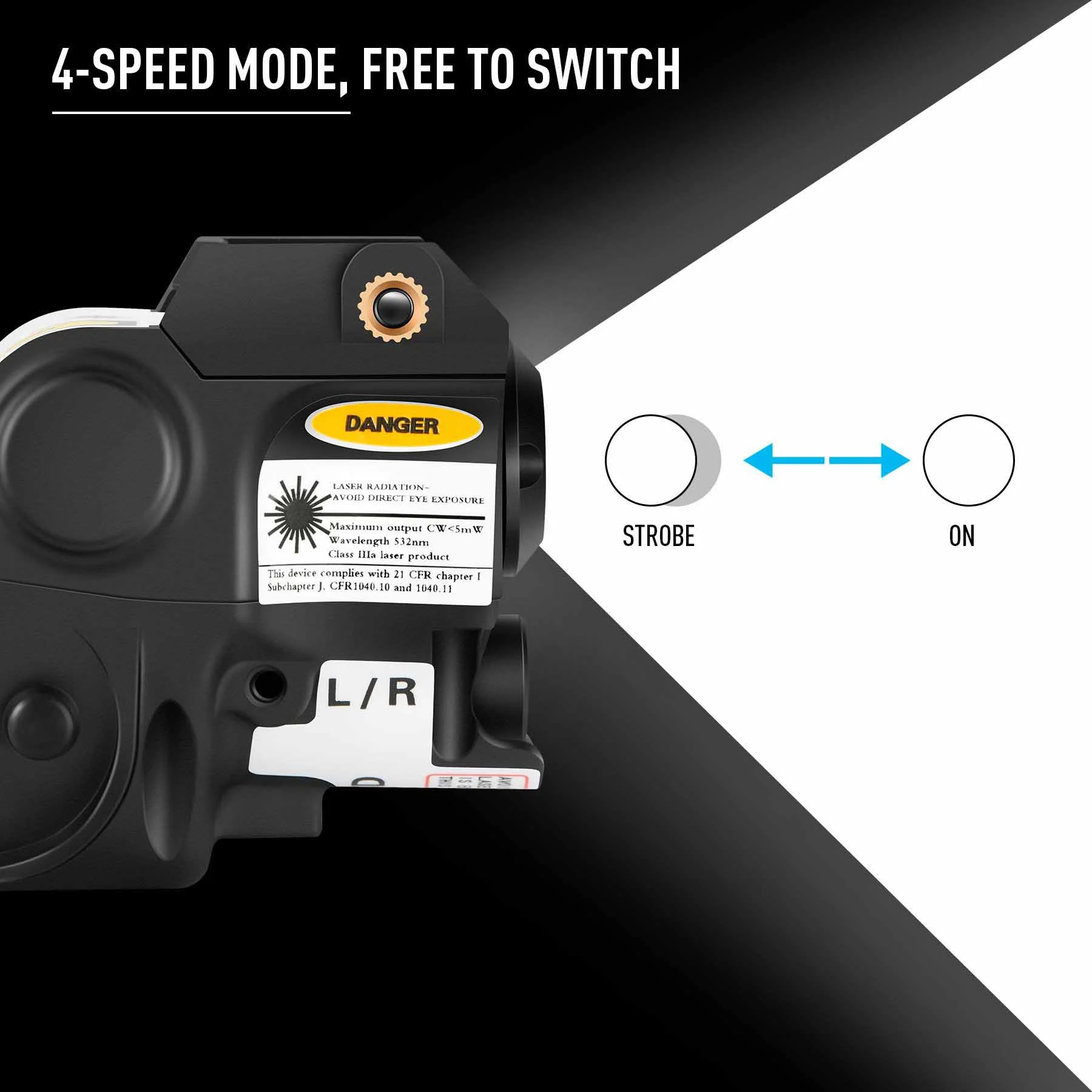 Class IIIA Laser Sight Combo, Green Laser & LED Flashlight, Tactical Green Dot Sight for Handgun & Pistols