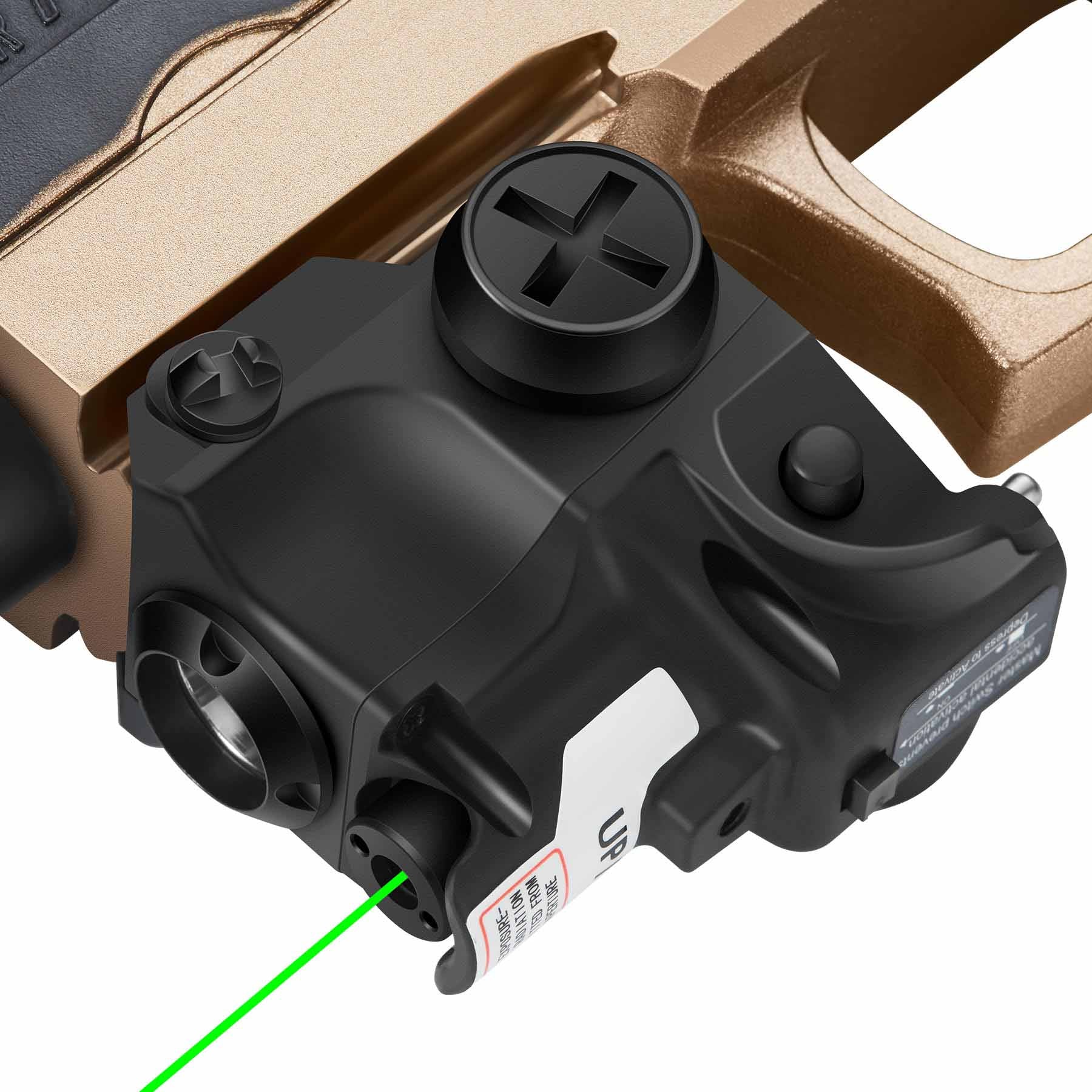Class IIIA Laser Sight Combo, Green Laser & LED Flashlight, Tactical Green Dot Sight for Handgun & Pistols