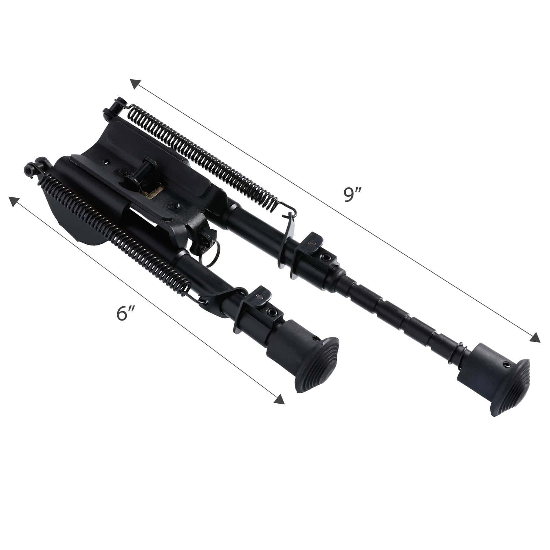 Picatinny Rail System Adjustable Bipod (6''-9''), Aircraft Grade Aluminum