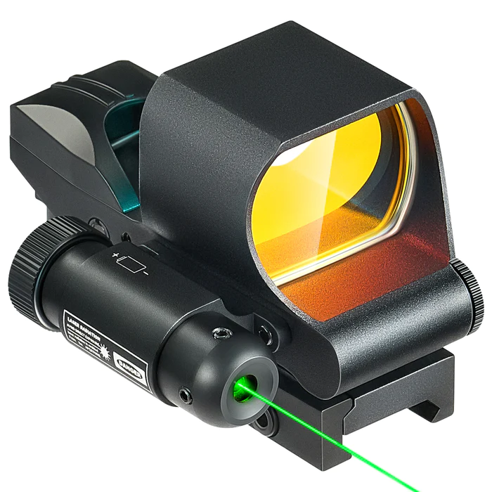 1x28mm Reflex Sight Red Laser Combo, 3 MOA Red Dot Sight with 5 Brightness Levels