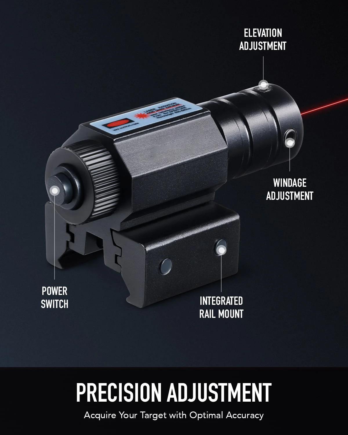Tactical Red Laser Sight with Mount and Batteries for Picatinny Weaver Dovetail Rails