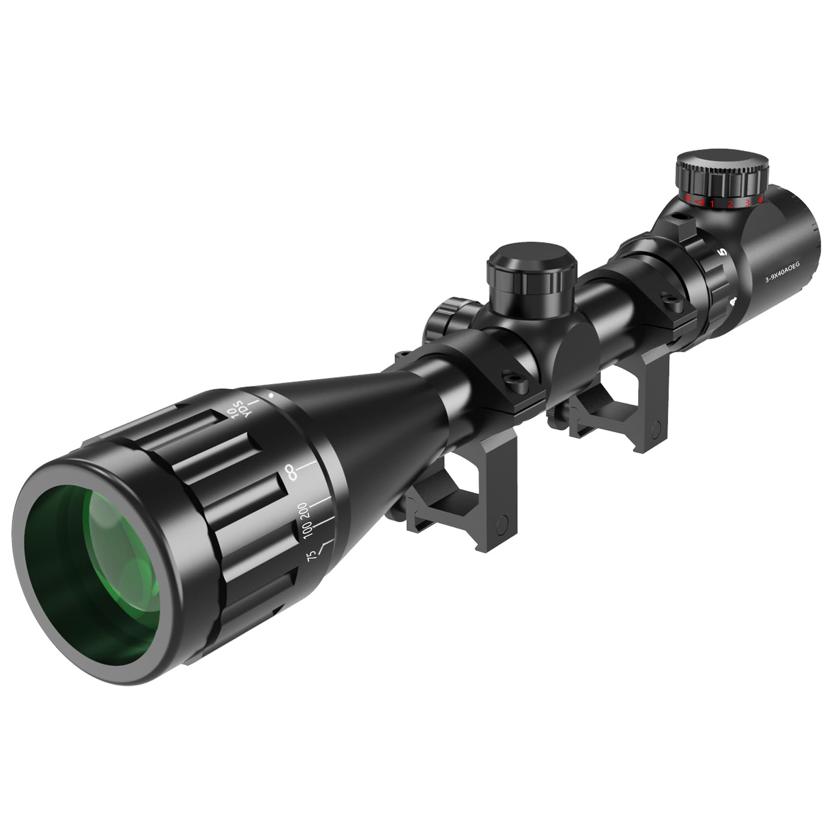 XYSIGHT 3-9x40 AO Rifle Scope with Red & Green Illumination