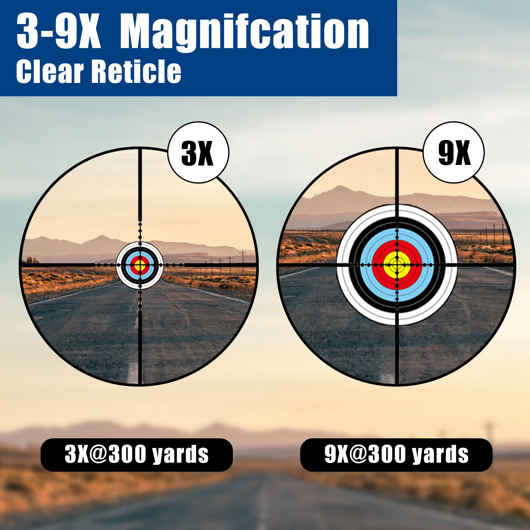 XYSIGHT 3-9x40 AO Rifle Scope with Red & Green Illumination