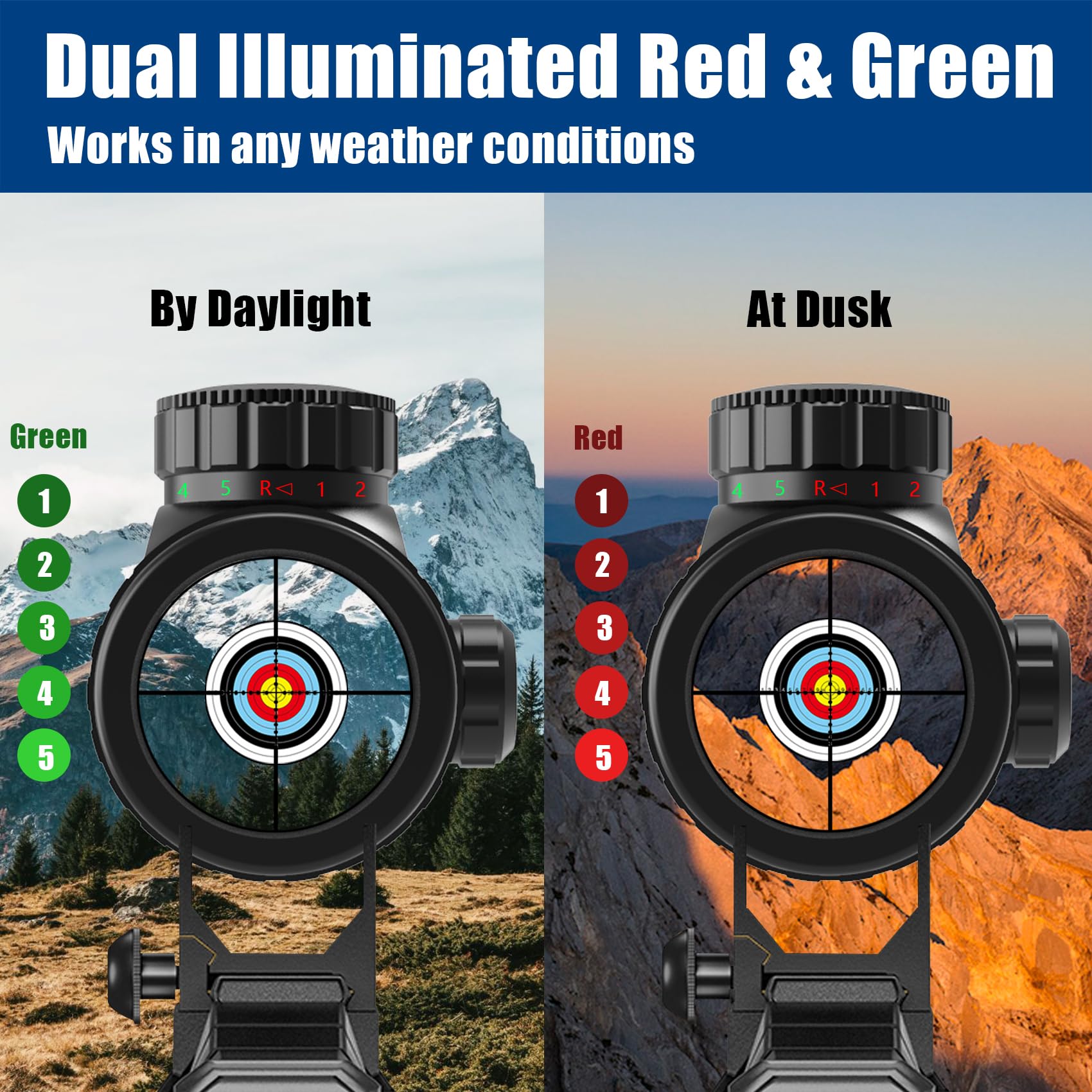 XYSIGHT 3-9x40 AO Rifle Scope with Red & Green Illumination