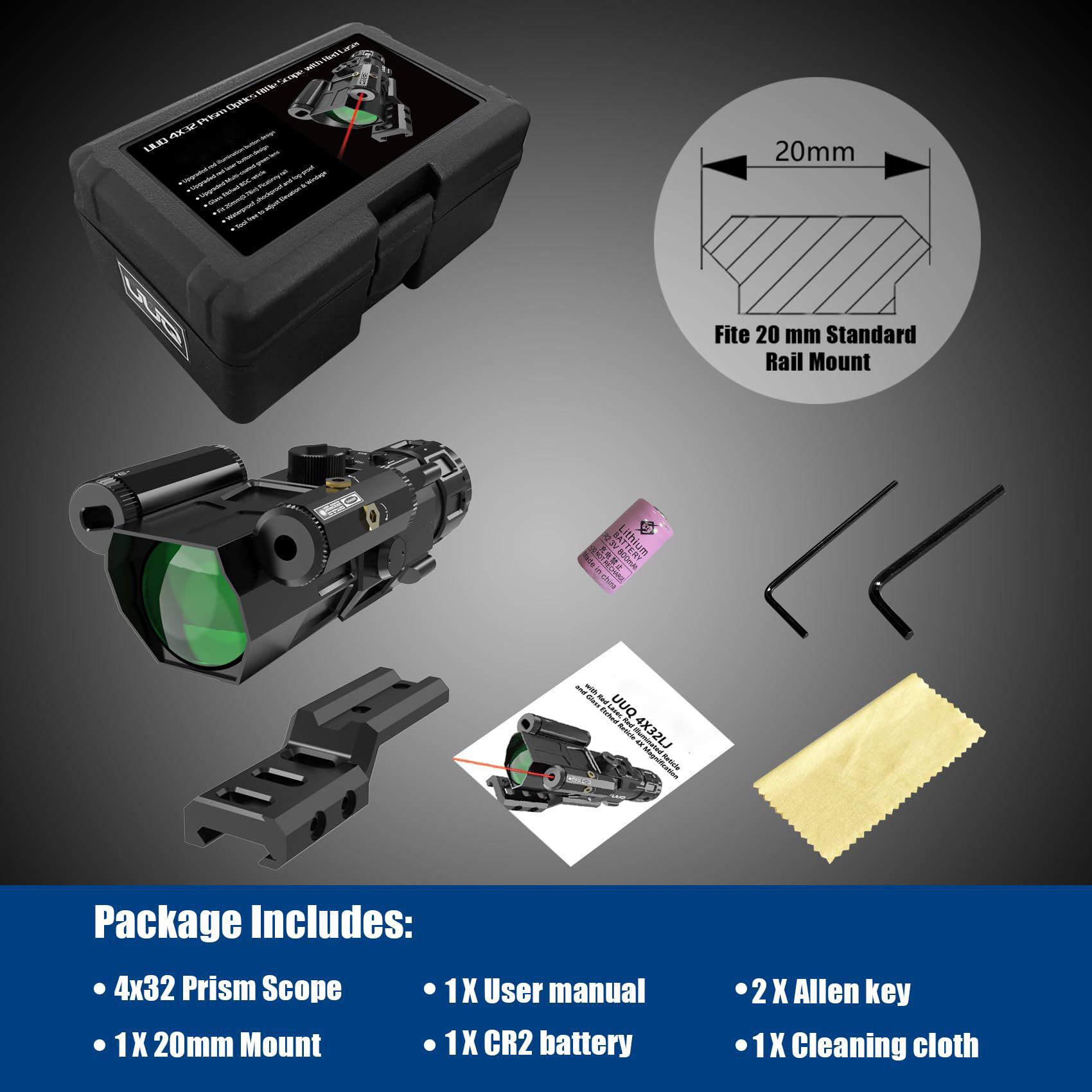 XYSIGHT 4X32 Prism Optics Rifle Scope