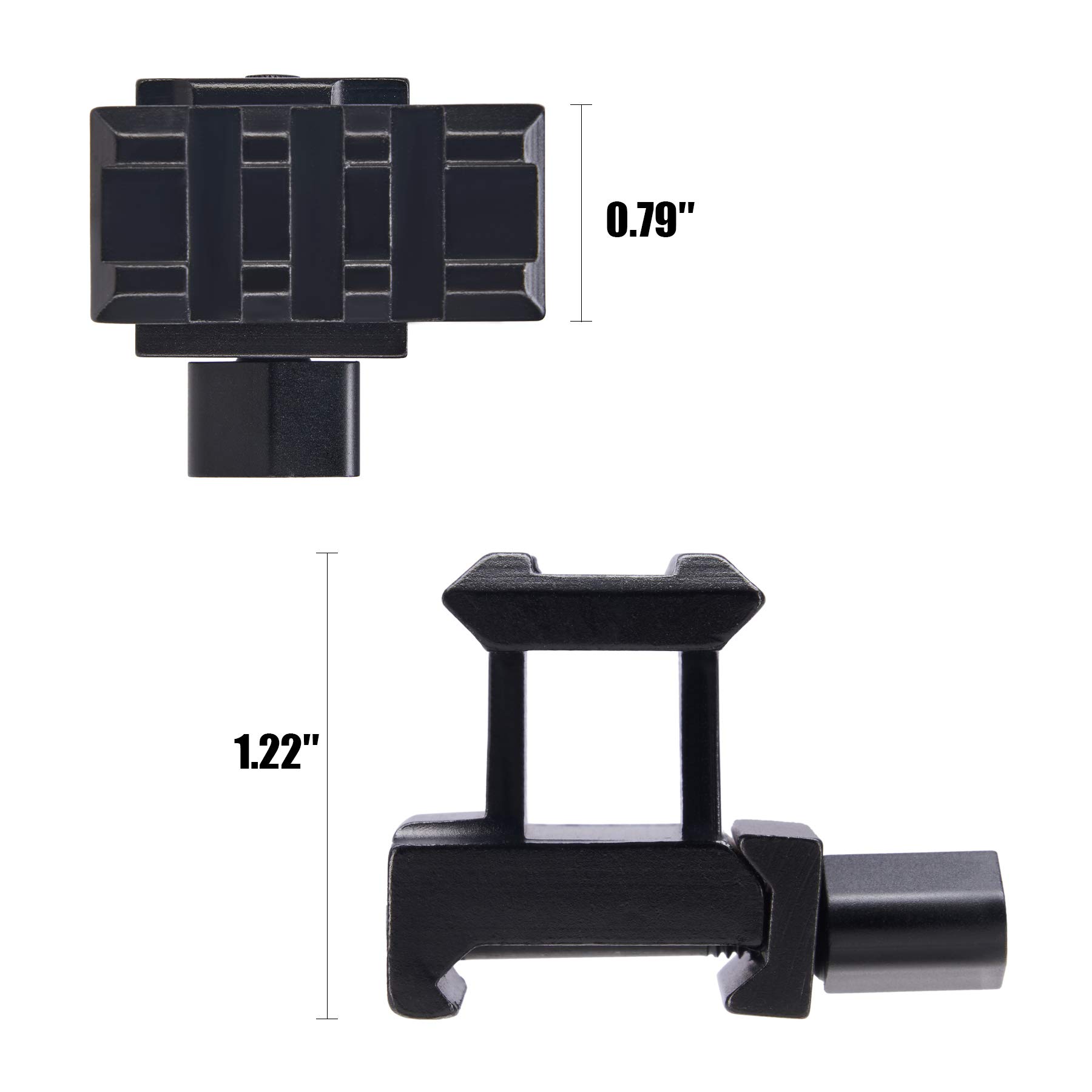 XYSIGHT Riser Rail Mount 2 Pack 3 Slot Slanted Riser Scope Mount for 20mm Base Picatinny Weaver Dovetail Rail Slanted Riser Mount for Rifle Pistol Airsoft Flashlights Laser Sights and More, Set of 2