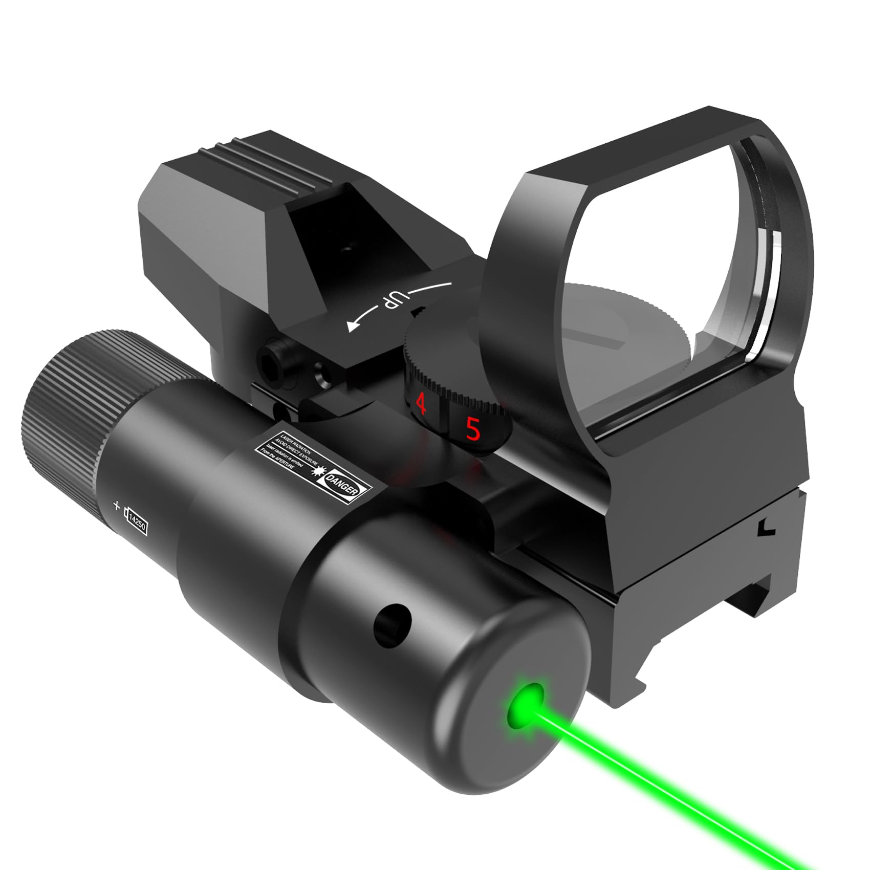 XYSIGHT 1X22X33 Reflex Red/Green Dot Sight with Red Laser-4 Reticle,20mm Rail