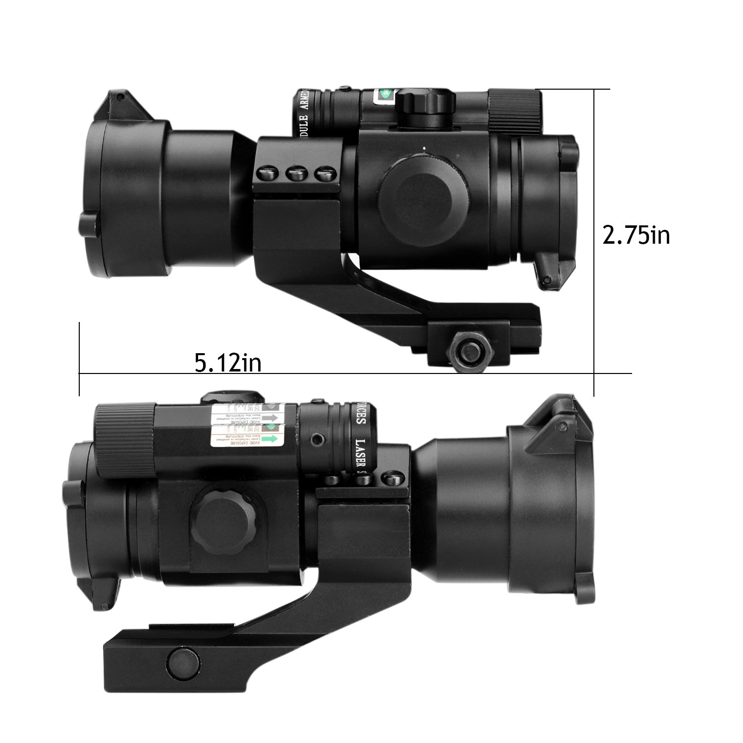 XYSIGHT 1X30 4 MOA Red Green Dot Sight W/Green Laser Sight & PEPR Mount