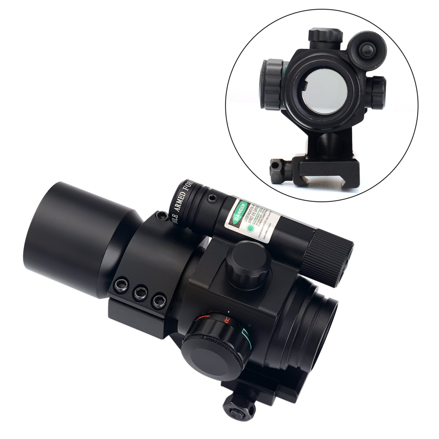 XYSIGHT 1X30 4 MOA Red Green Dot Sight W/Green Laser Sight & PEPR Mount