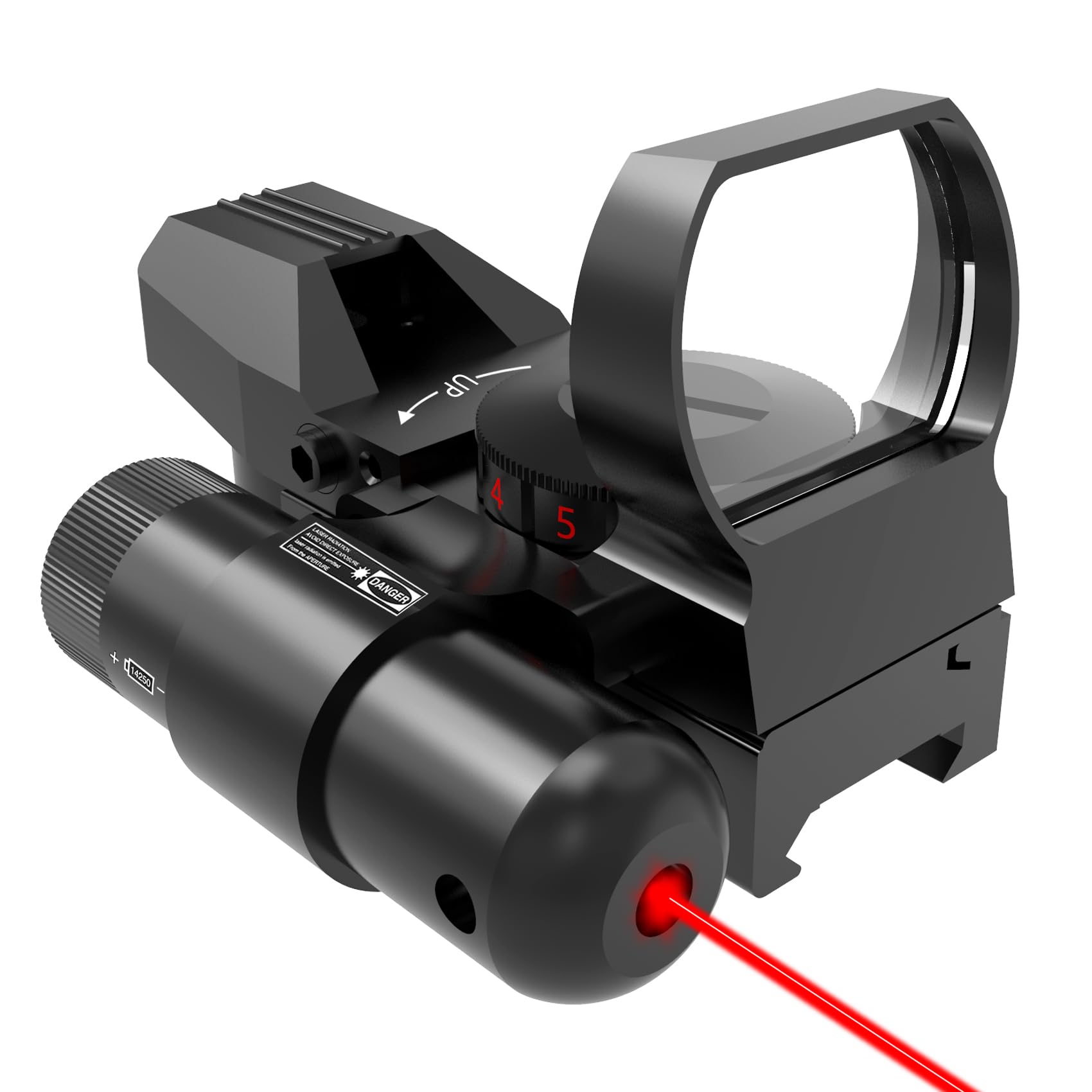 XYSIGHT 1X22X33 Reflex Red/Green Dot Sight with Red Laser-4 Reticle,20mm Rail