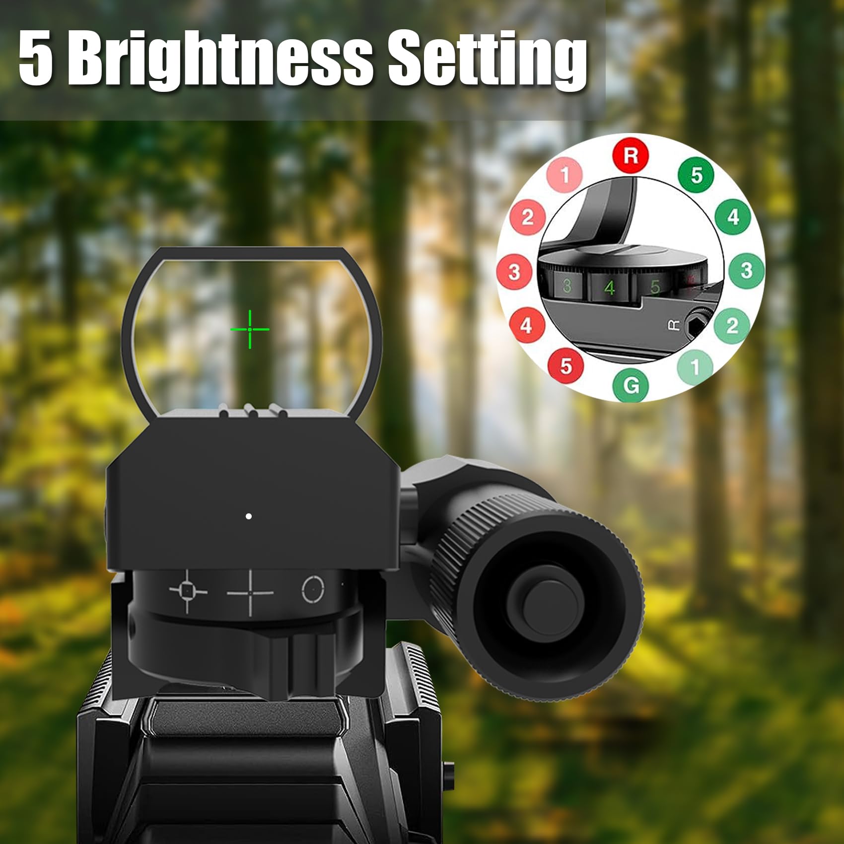 XYSIGHT 1X22X33 Reflex Red/Green Dot Sight with Red Laser-4 Reticle,20mm Rail