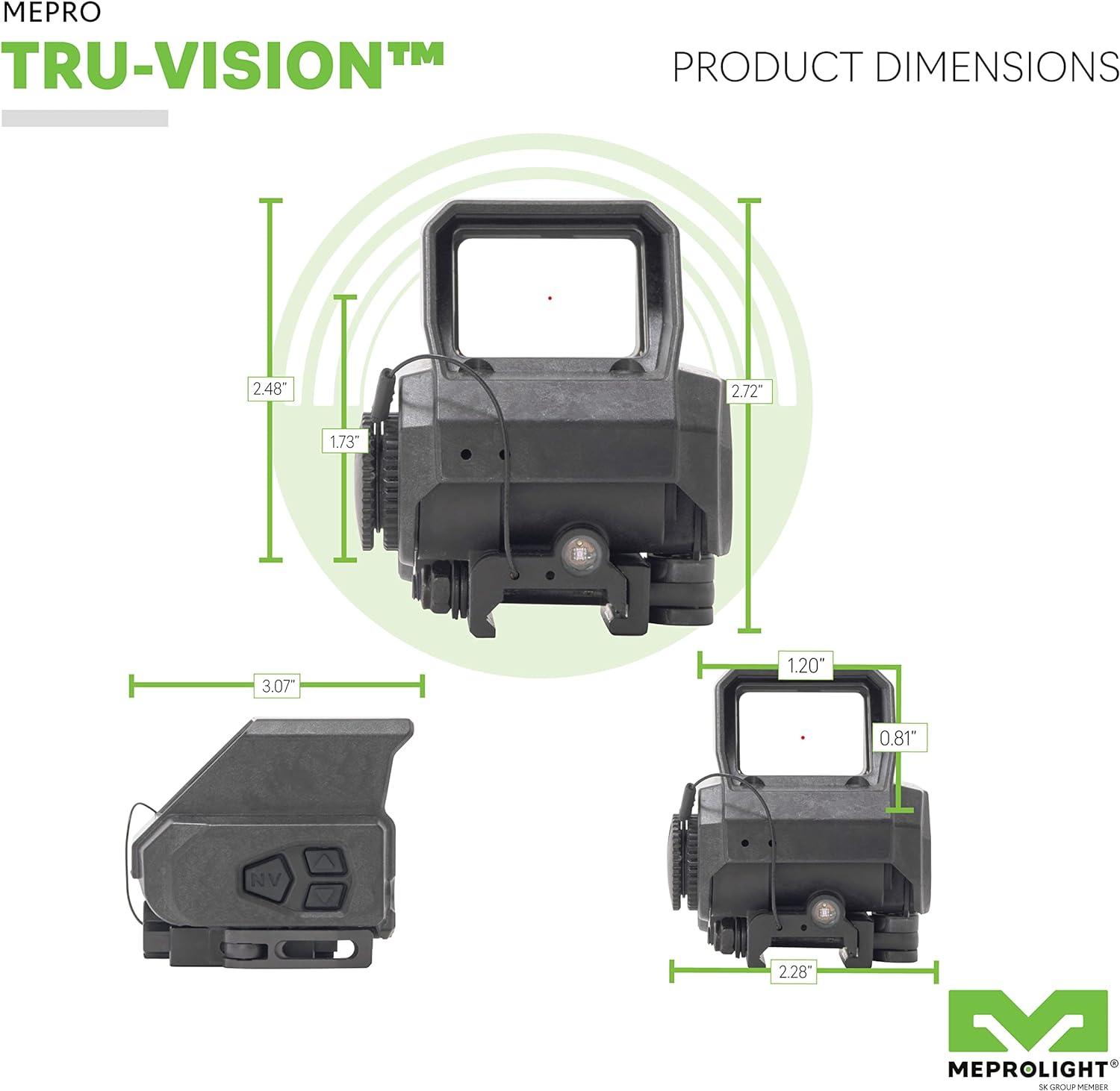 MEPRO MEPRO TRU-Vision Mil-Spec Electro Optic Red Dot Sight