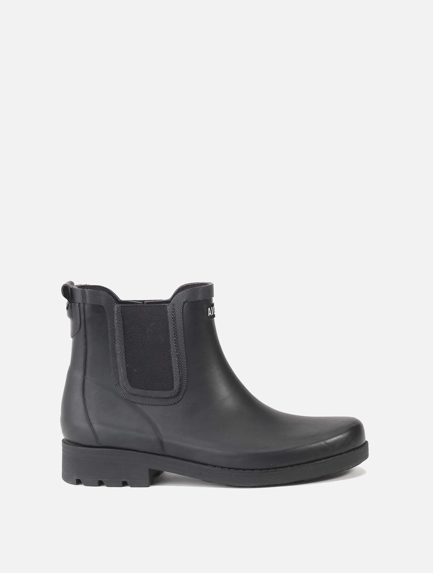 Equestrian-inspired ankle rain boots