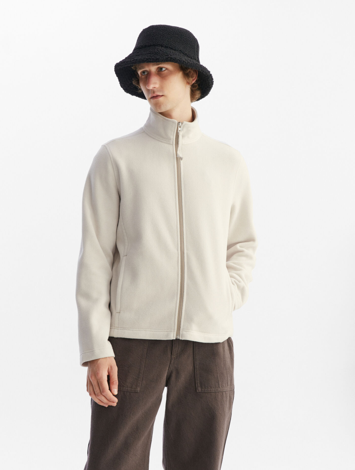 Microfibre fleece with zip