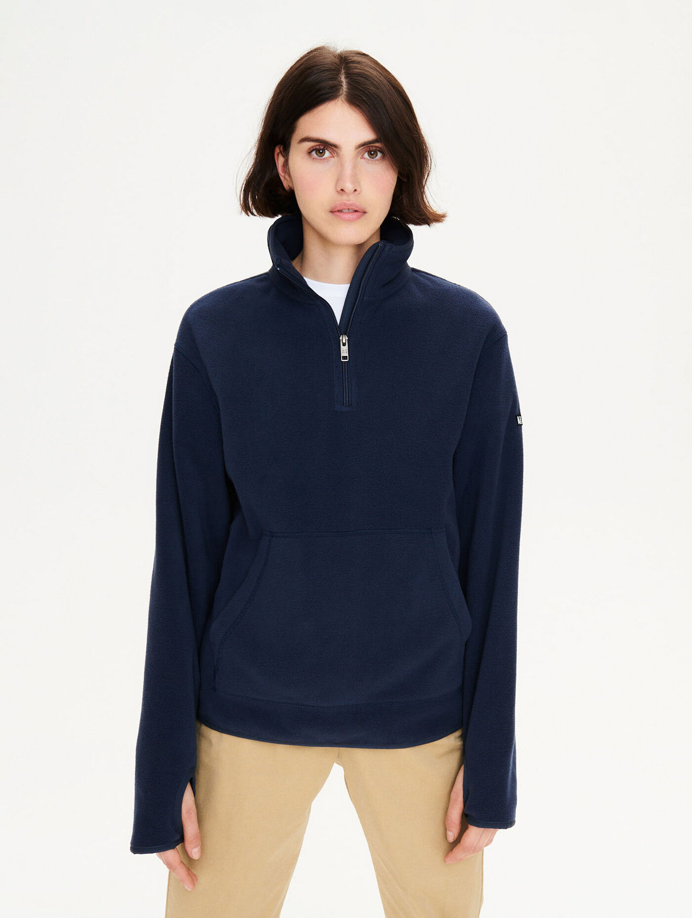 Half-zip stand-up collar fleece