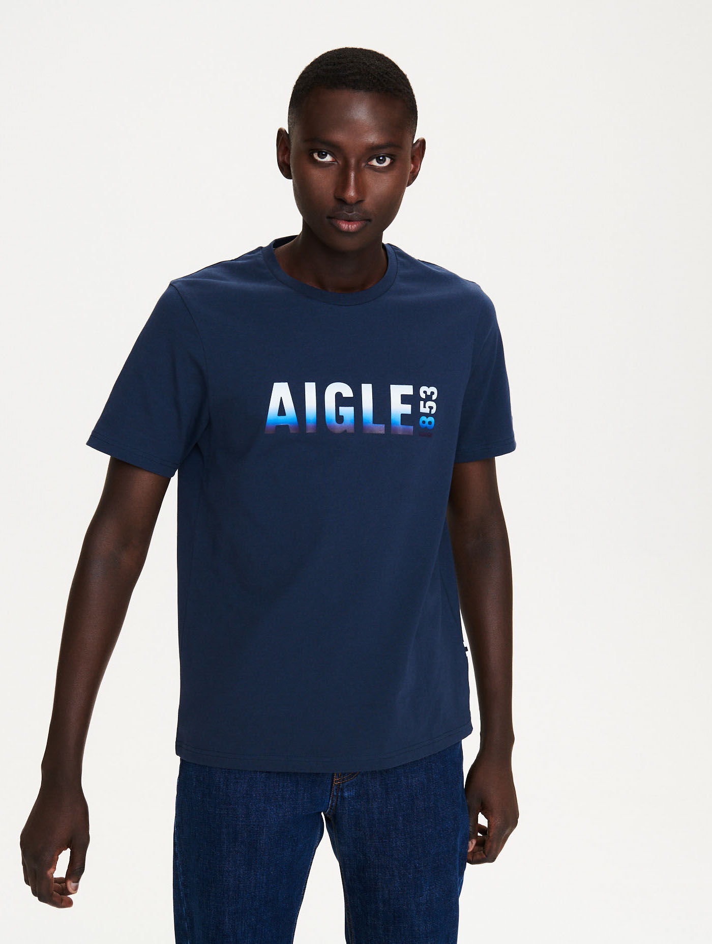 Print jersey crew neck T-shirt