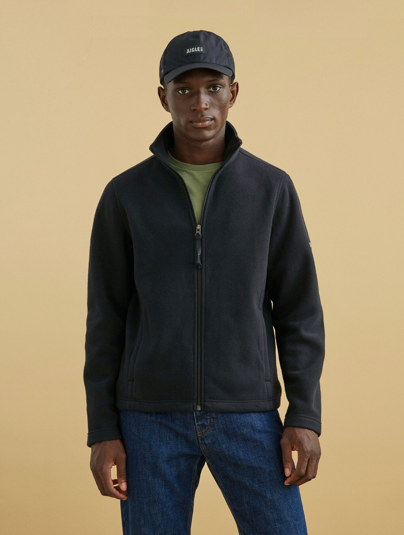 Microfibre fleece with zip