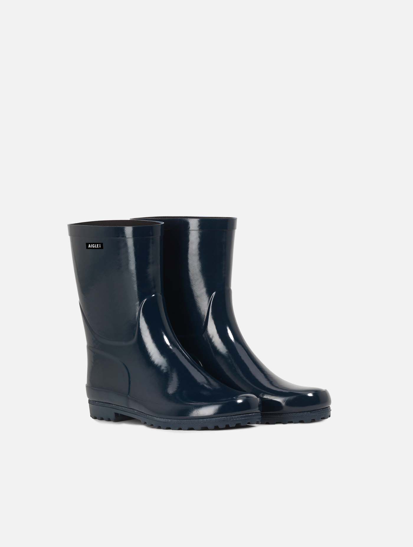 Patent ankle rain boots