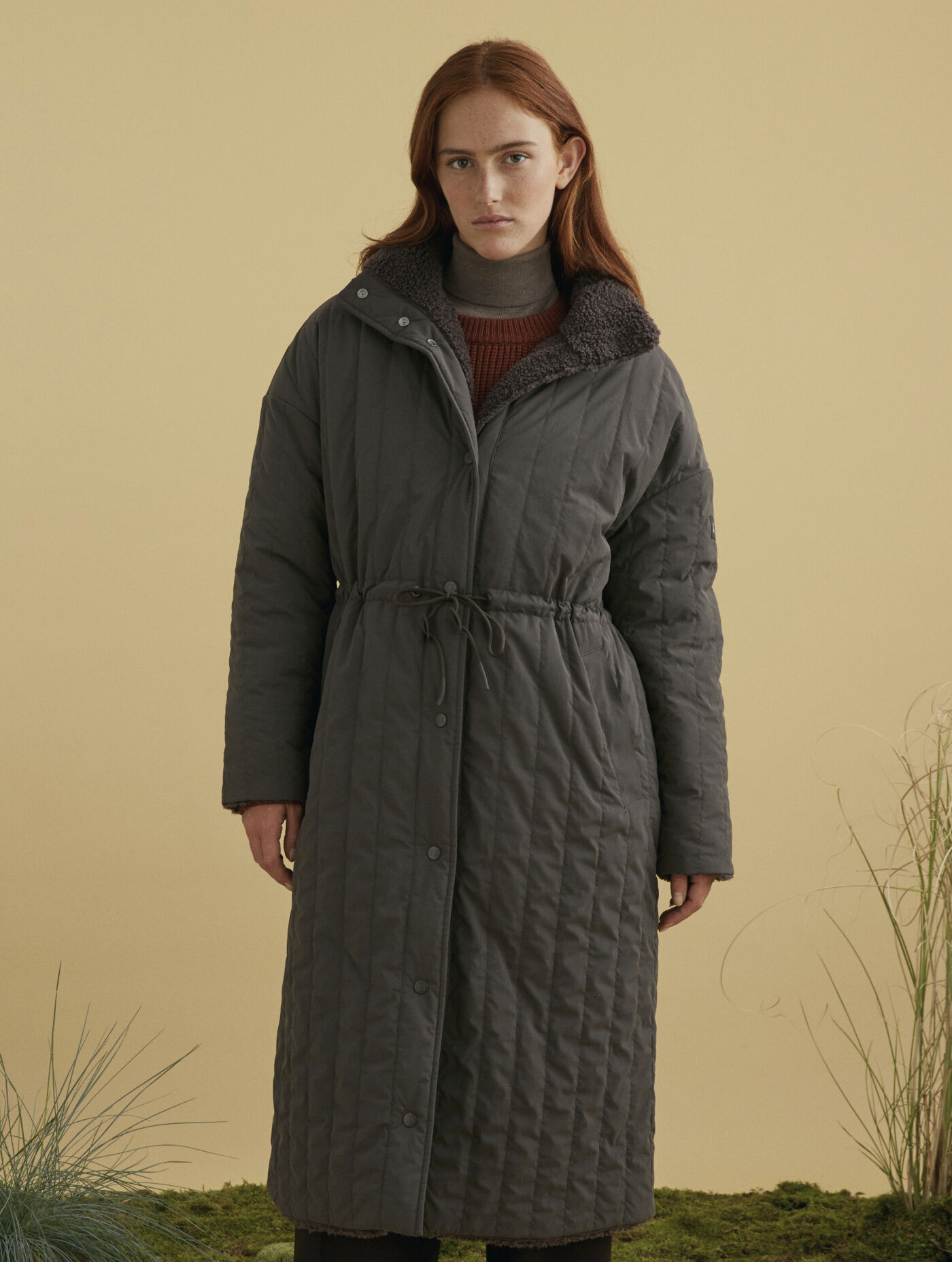 Reversible long coat with Gore-Tex&reg; Infinium Windstopper membrane