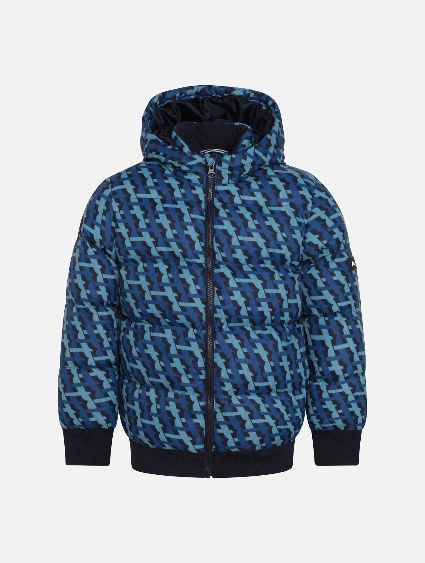 Printed water-repellent puffy jacket