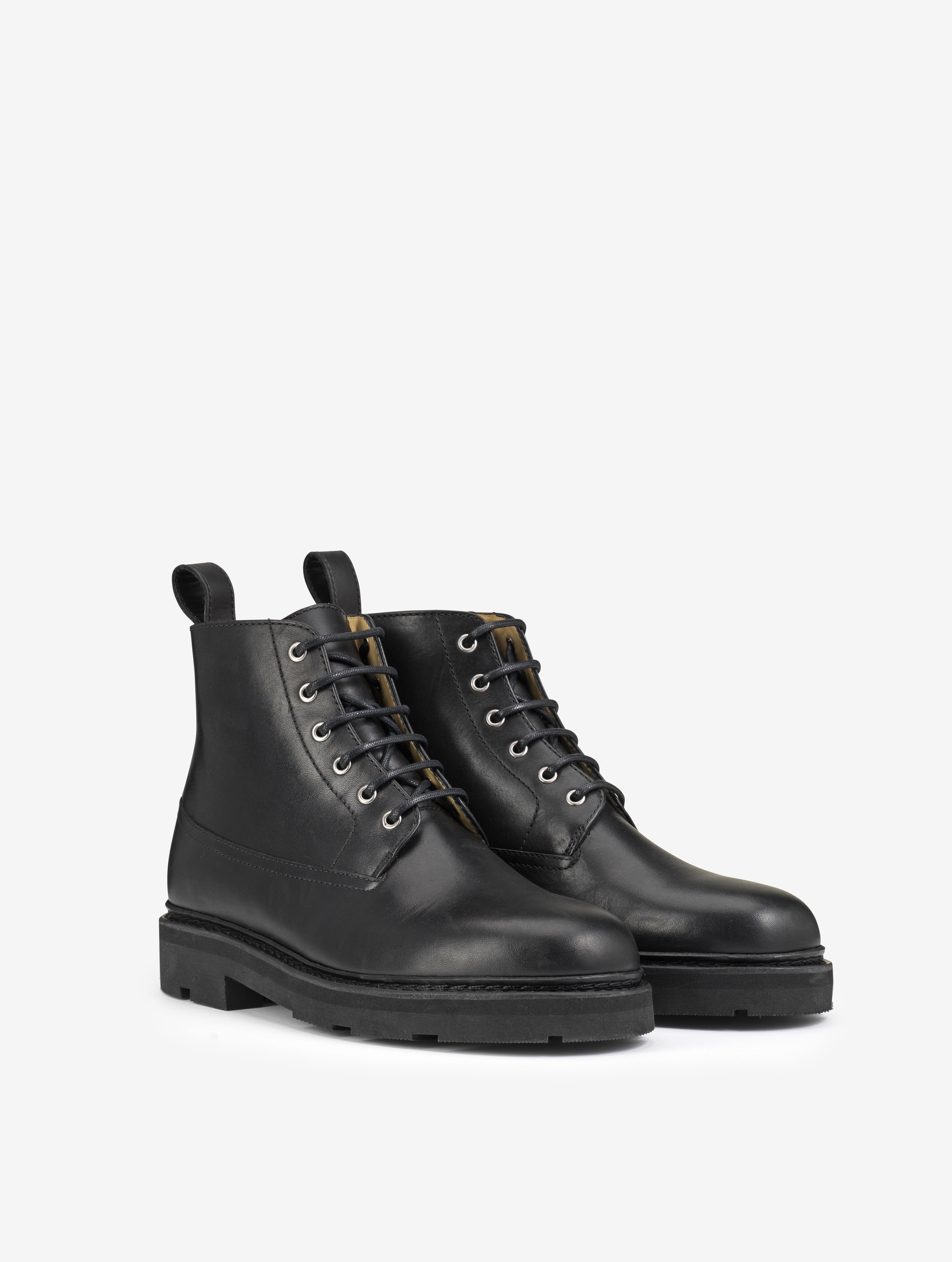 Norwegian-stitched leather desert boots