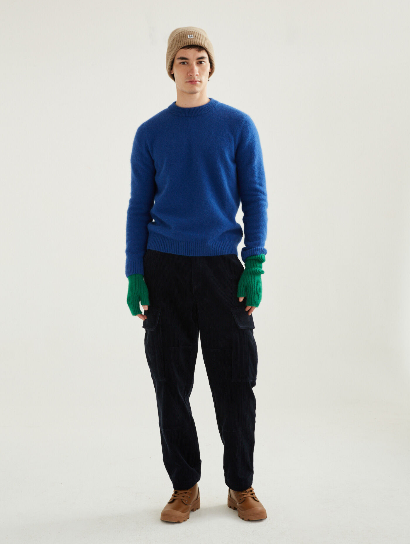 Made in France wool and angora round neck sweater