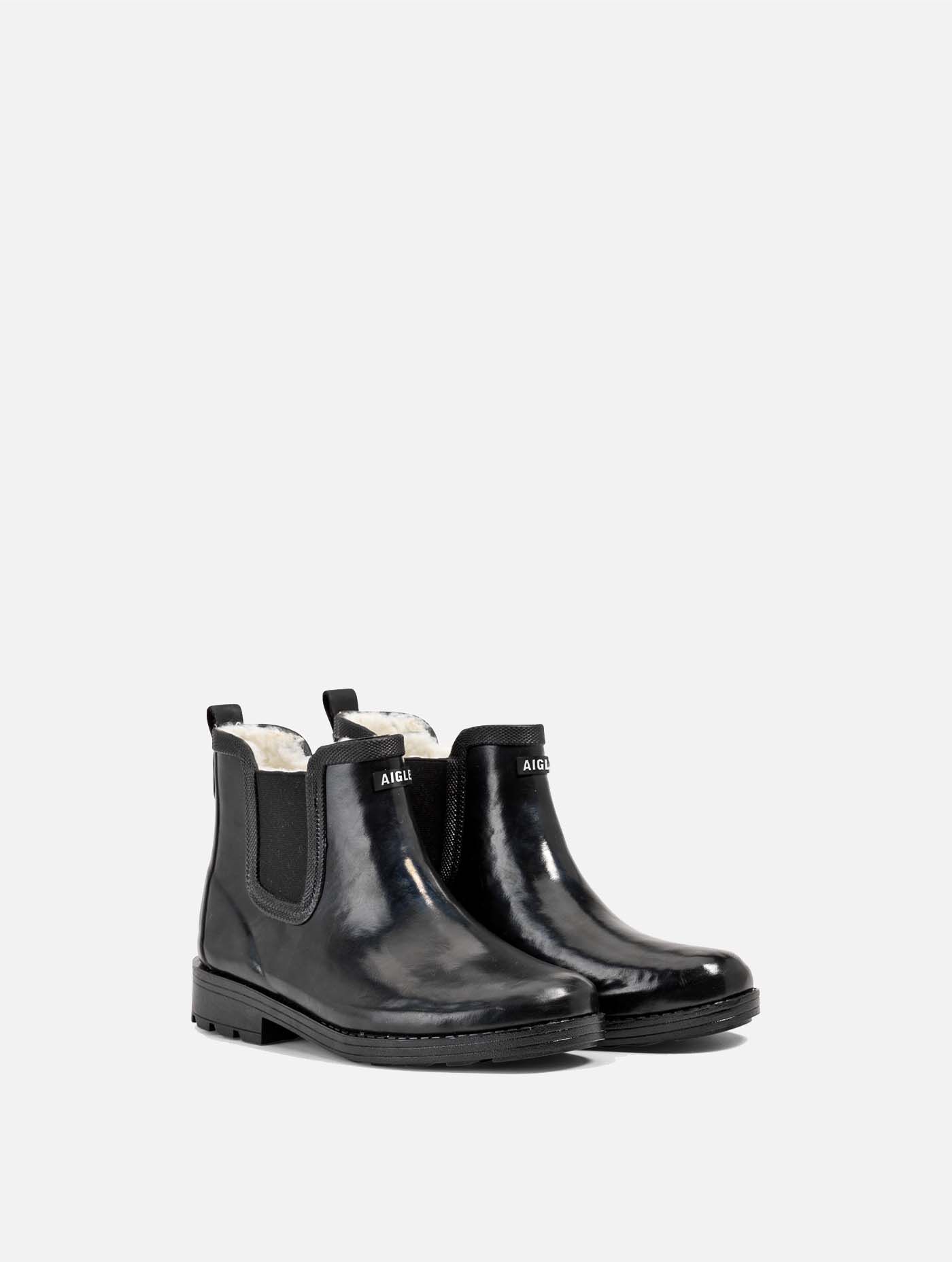 The equestrian-inspired fur-lined ankle rain boot