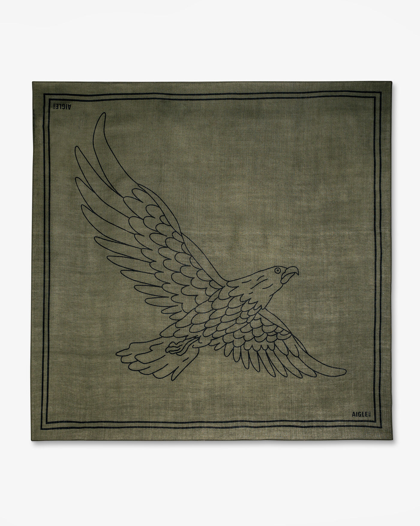 Printed scarf in wool and silk