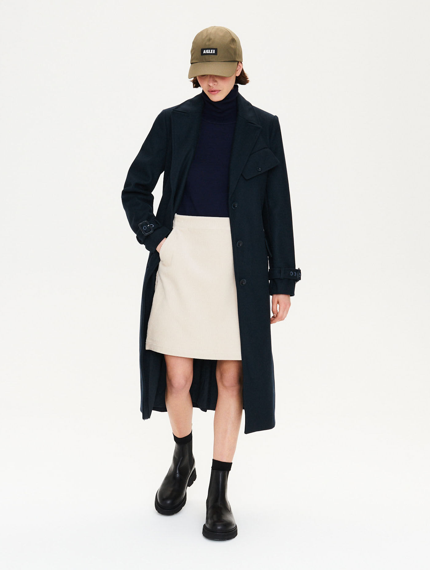 Long wool trench coat