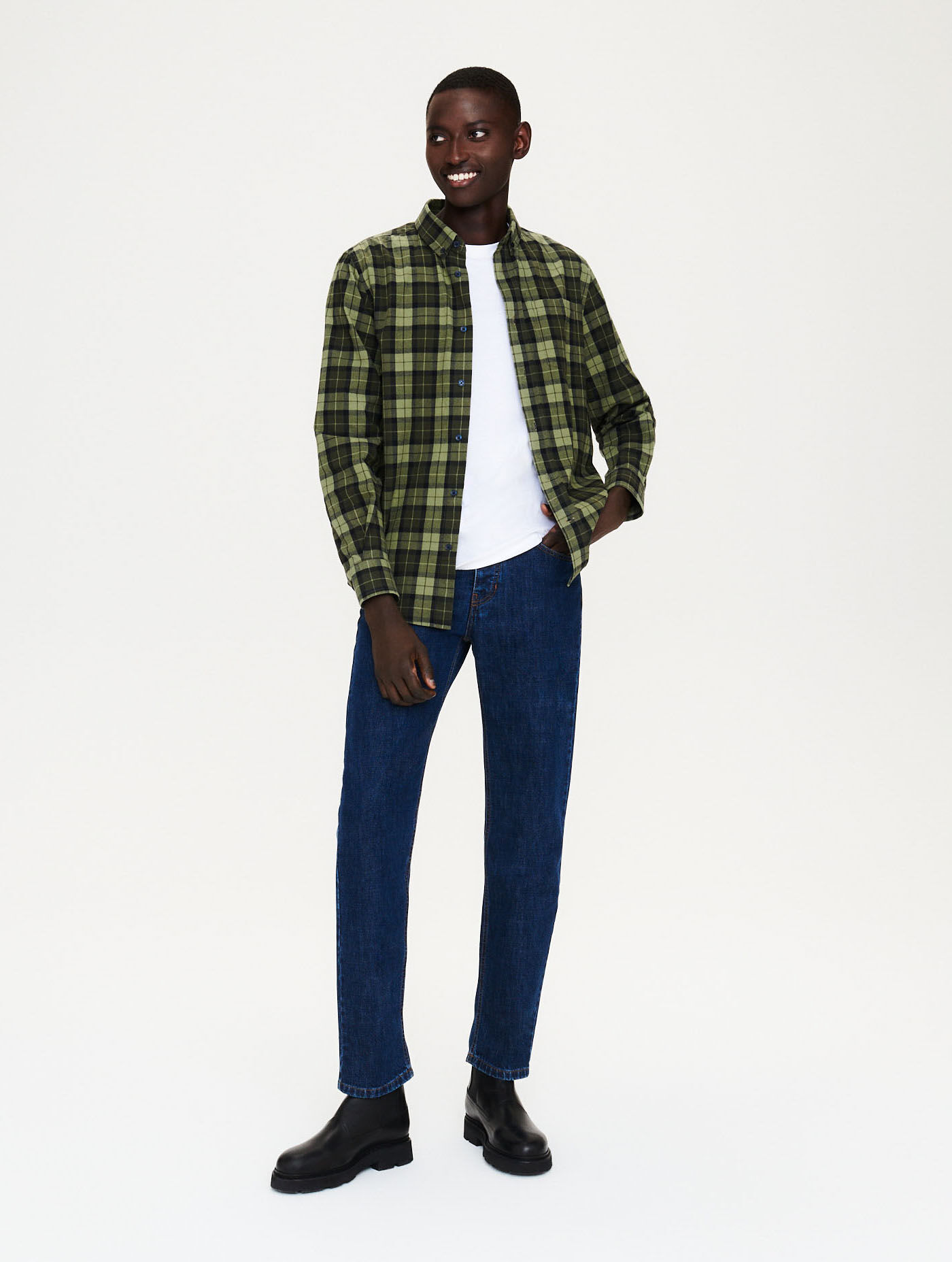 Oxford check long sleeve shirt