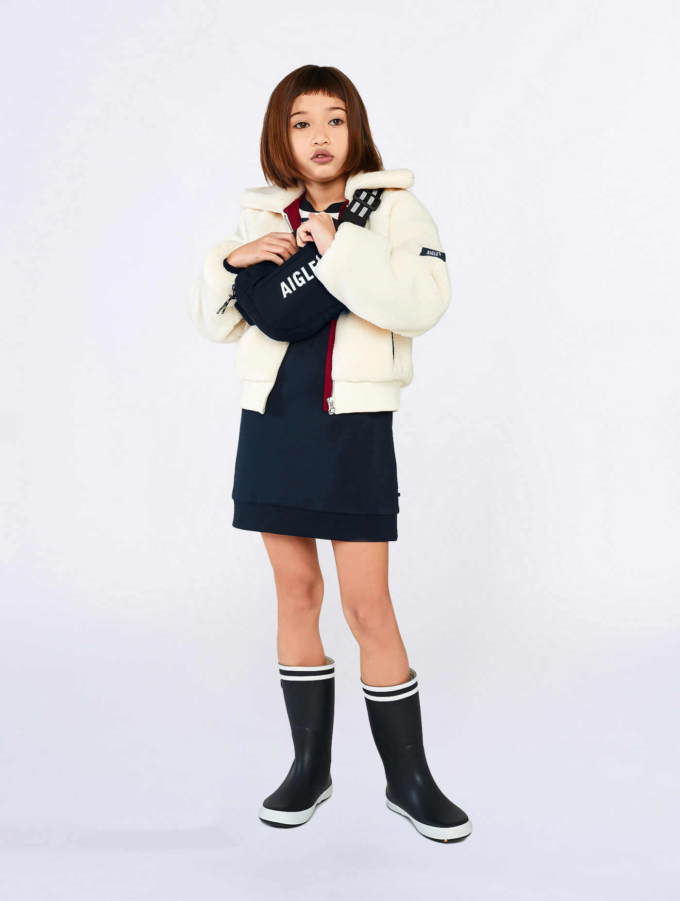 Faux sherling cardigan