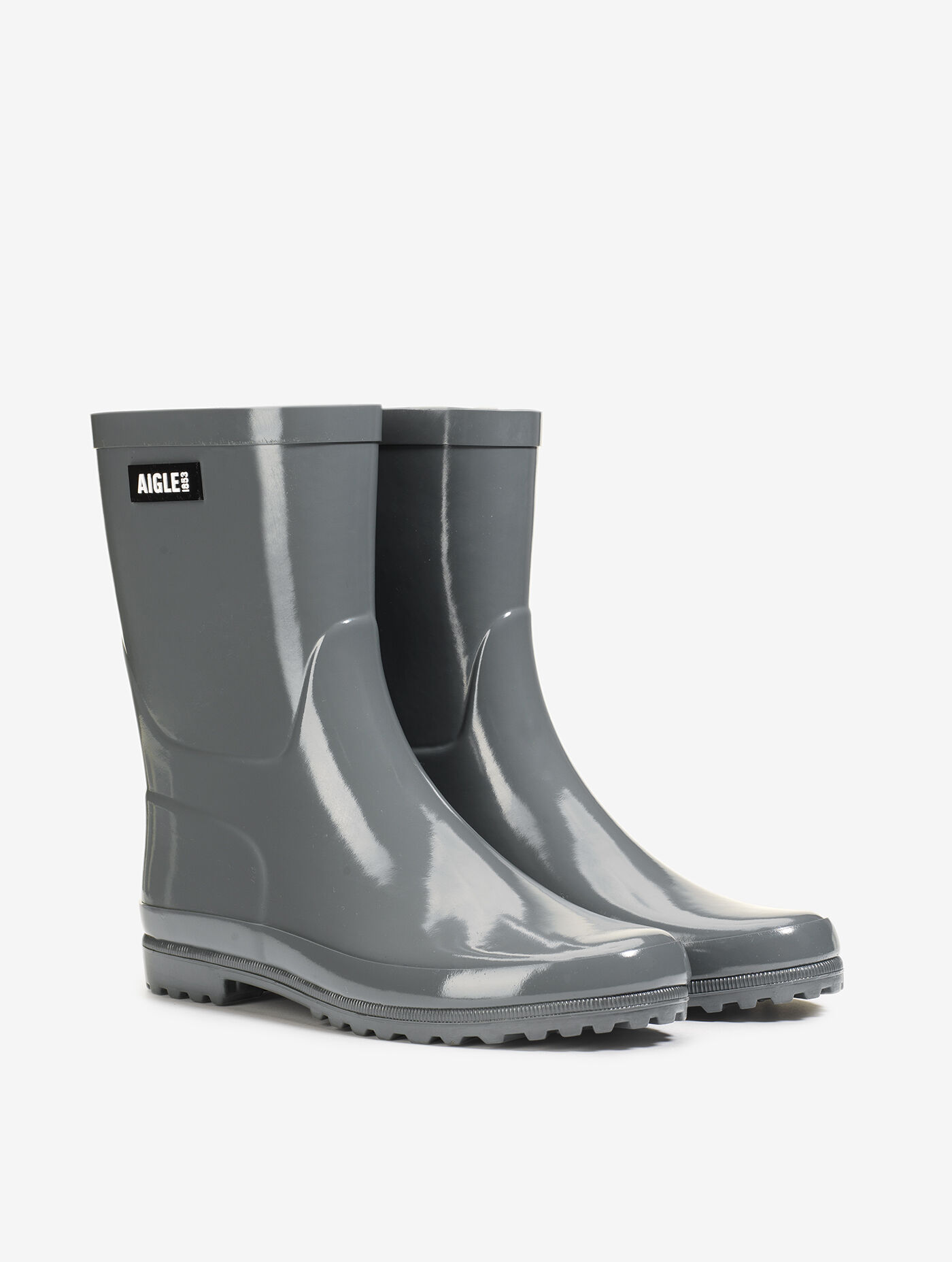 Patent ankle rain boots