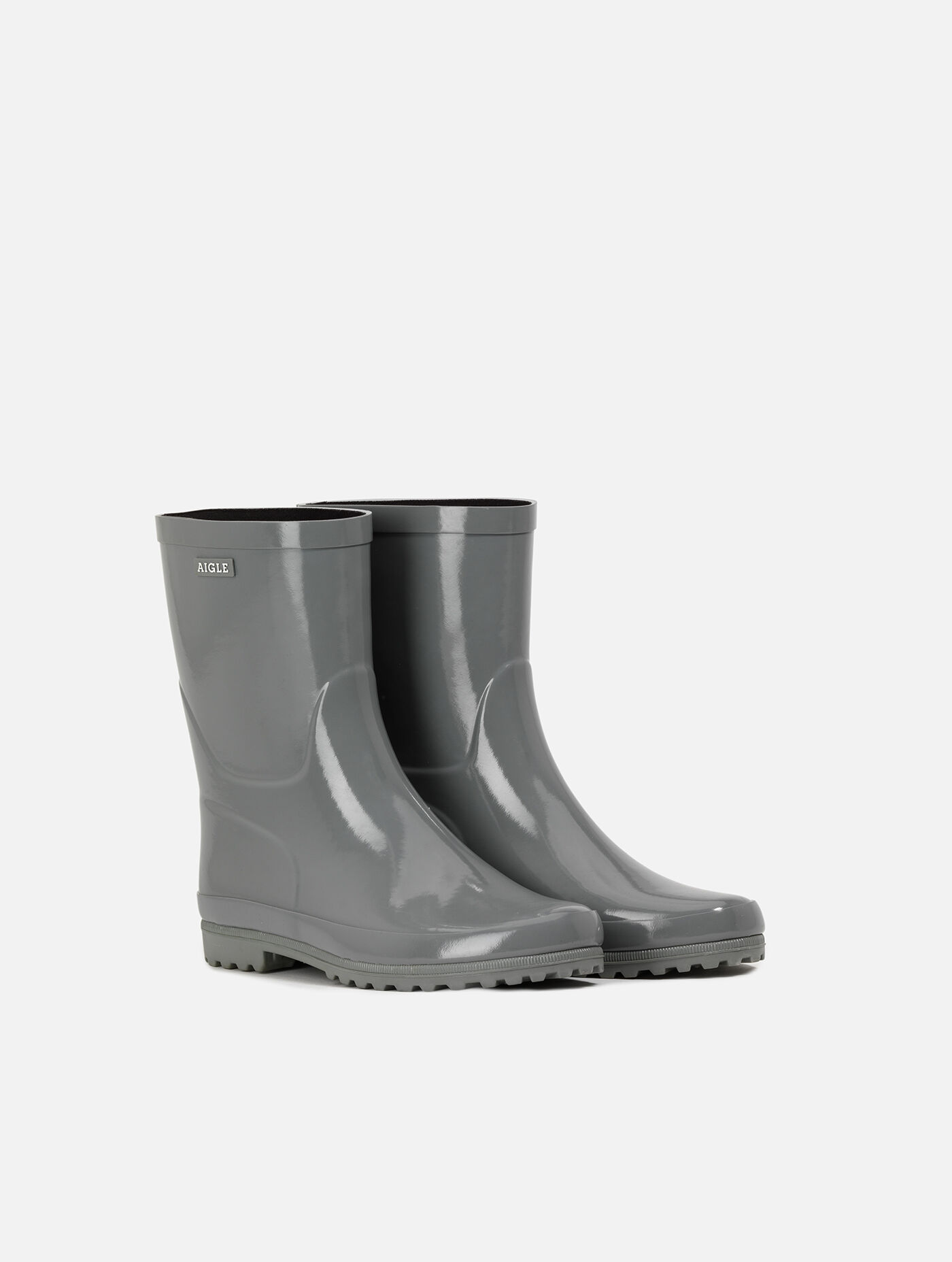 Patent ankle rain boots