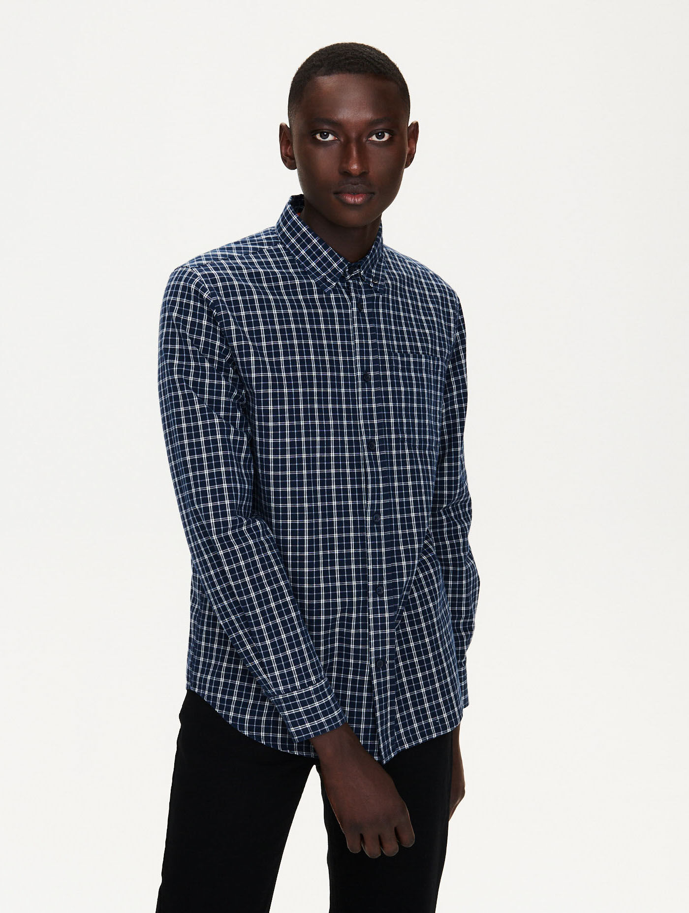 Oxford check long sleeve shirt