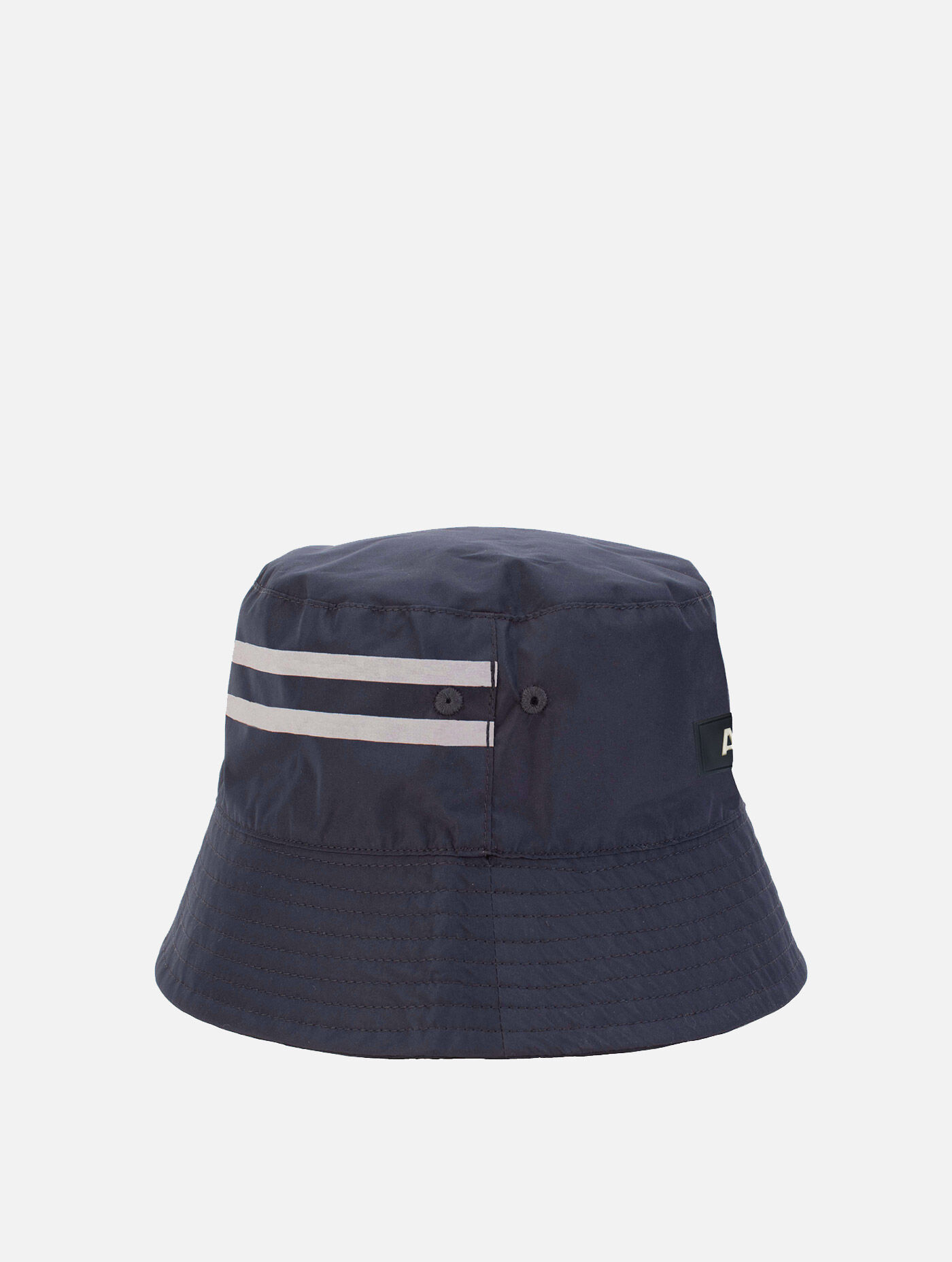 Bucket hat with reflective stripes