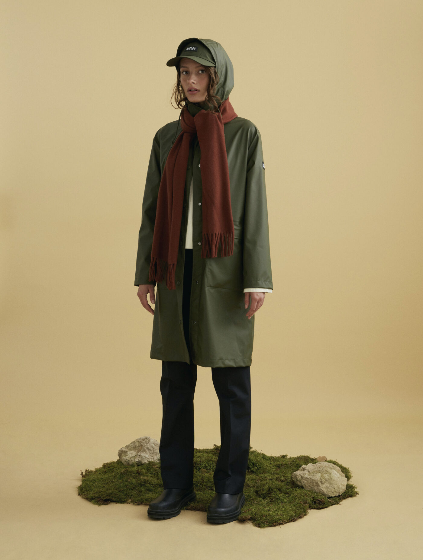 Long hooded Waterproof parka