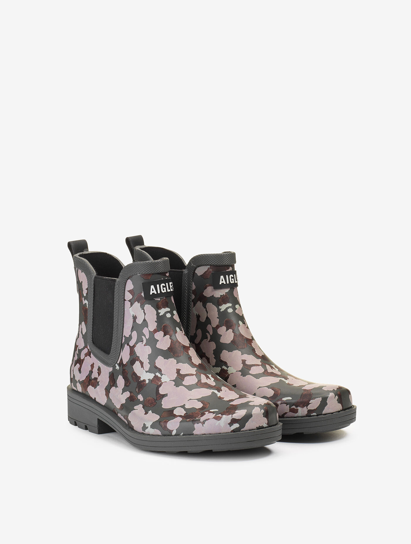 Printed version of the equestrian-inspired ankle rain boots