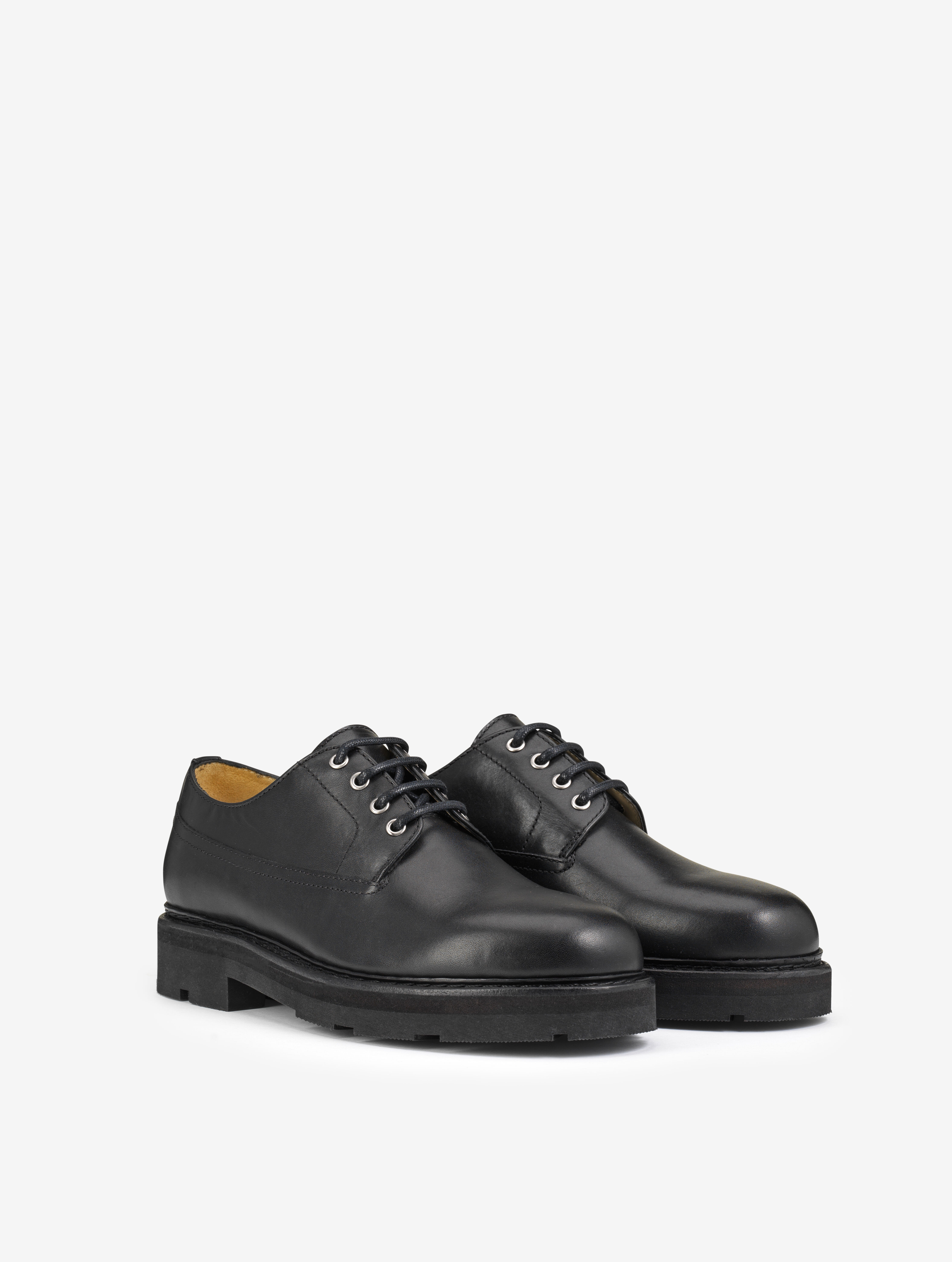Norwegian-stitched leather Derbies