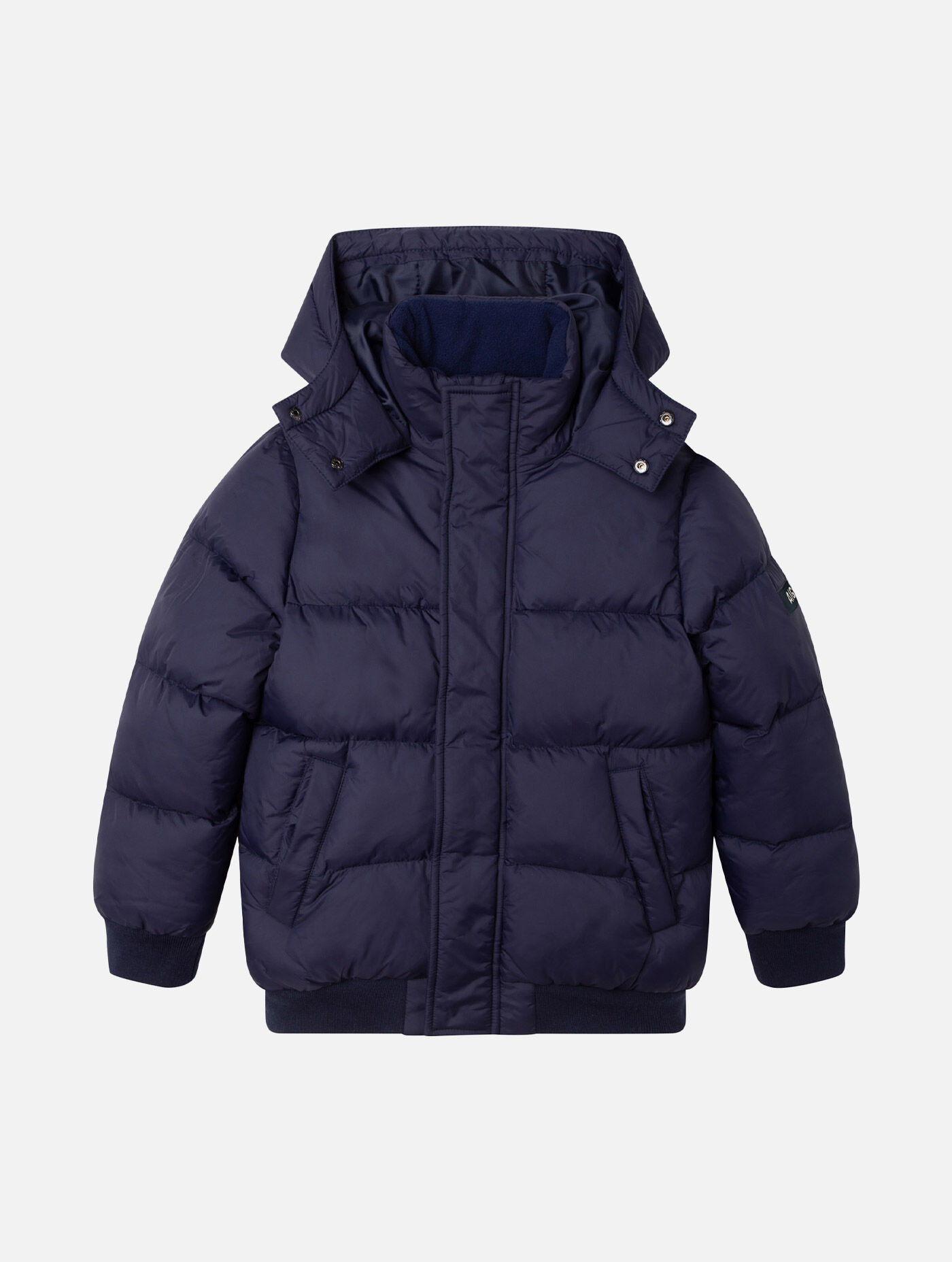 Water-repellent padded puffy jacket