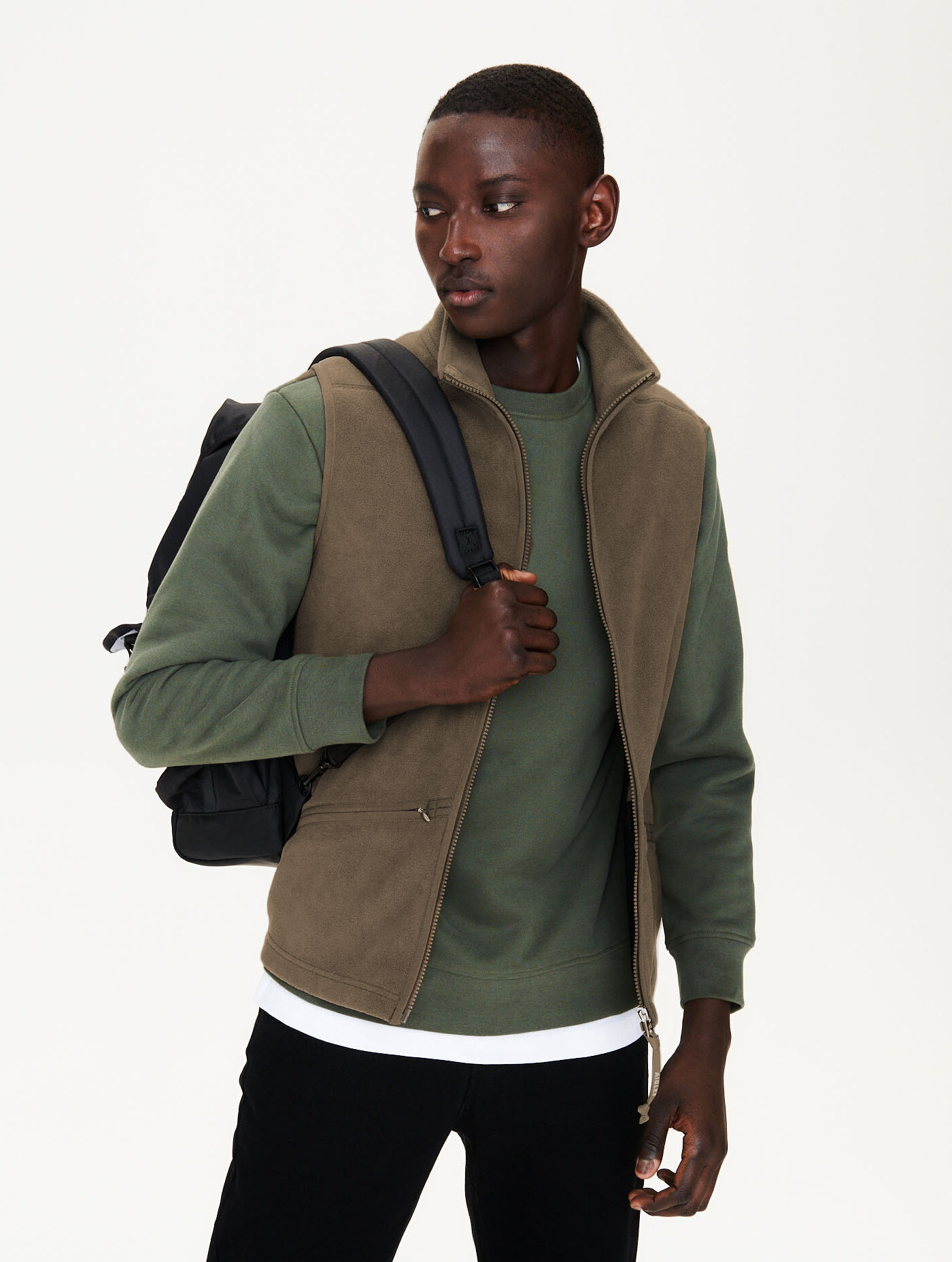 Microfibre sleeveless fleece