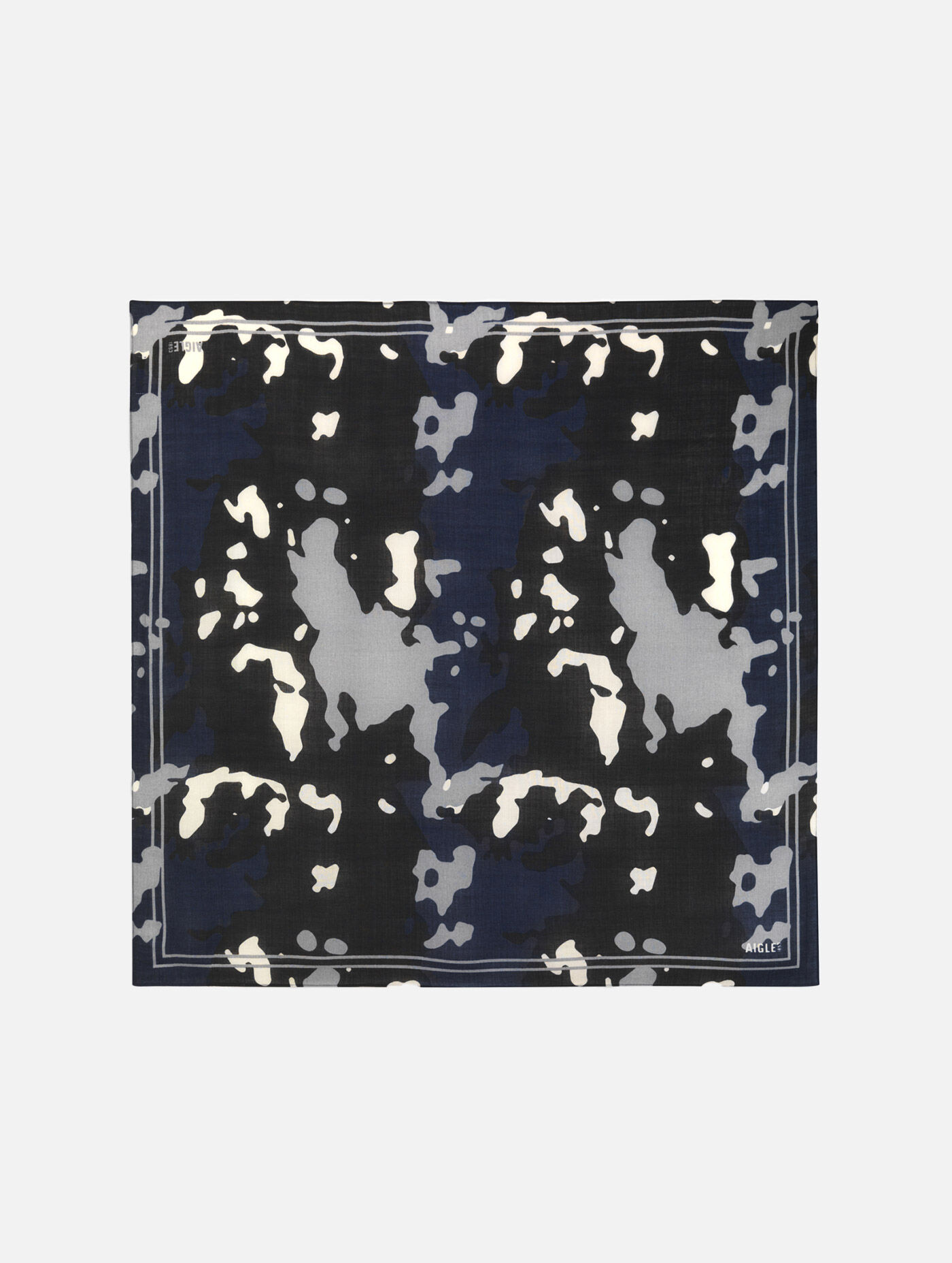 Printed scarf in wool and silk