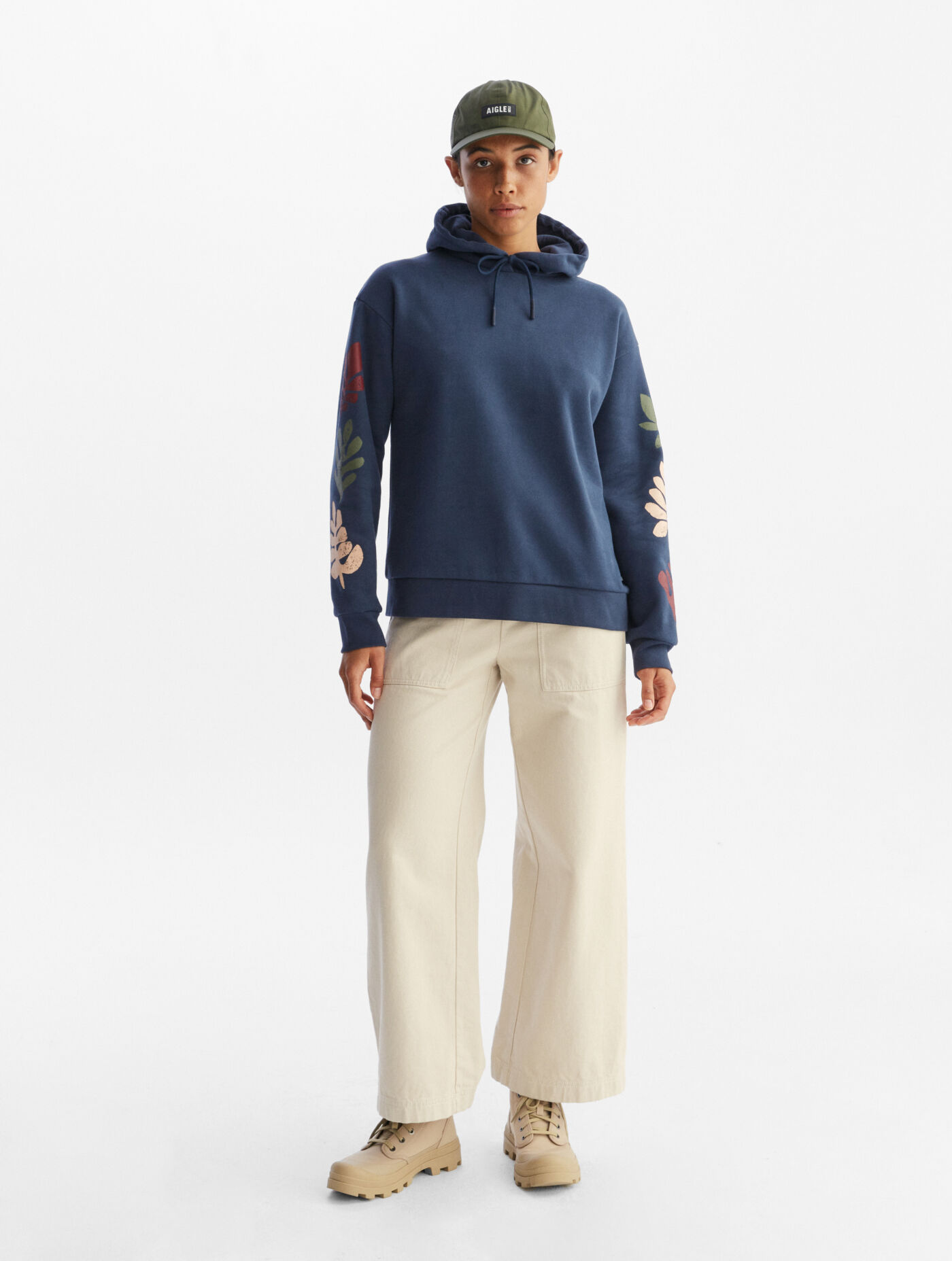 Print hooded sweatshirt