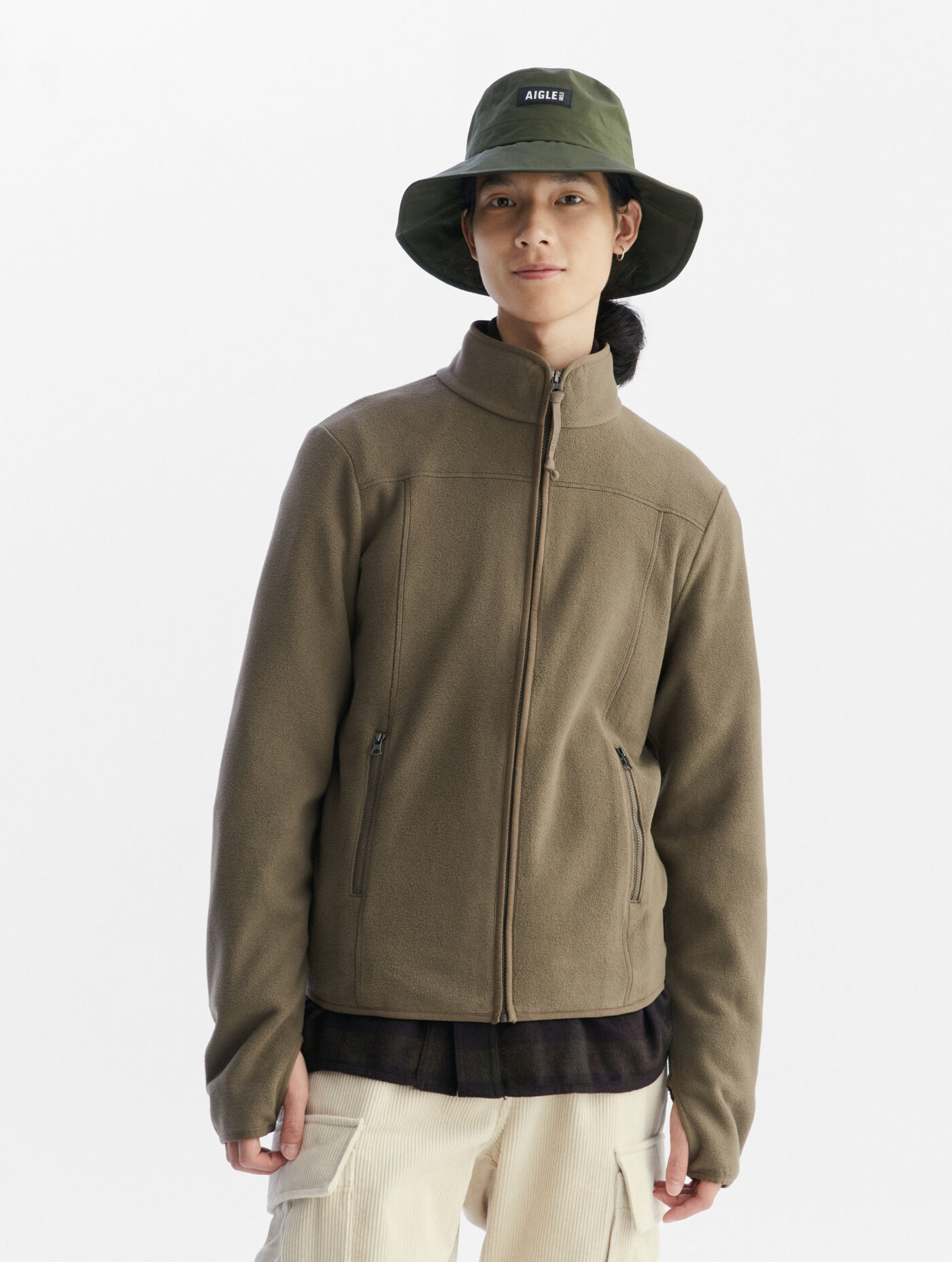 Microfibre fleece with zip